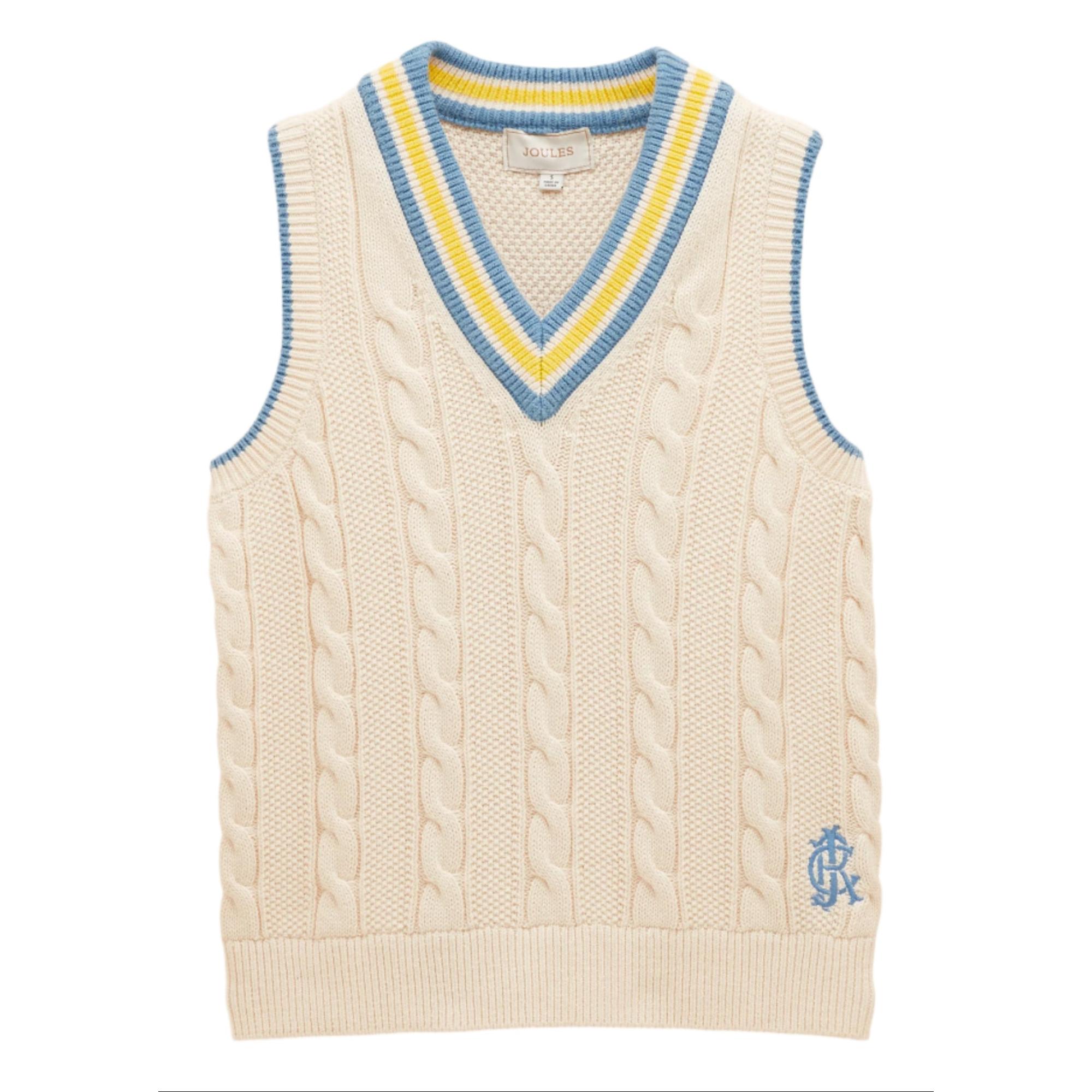 Product image 1 of 9 of Joules Women's Deuce Cable Knitted Vest - Cream