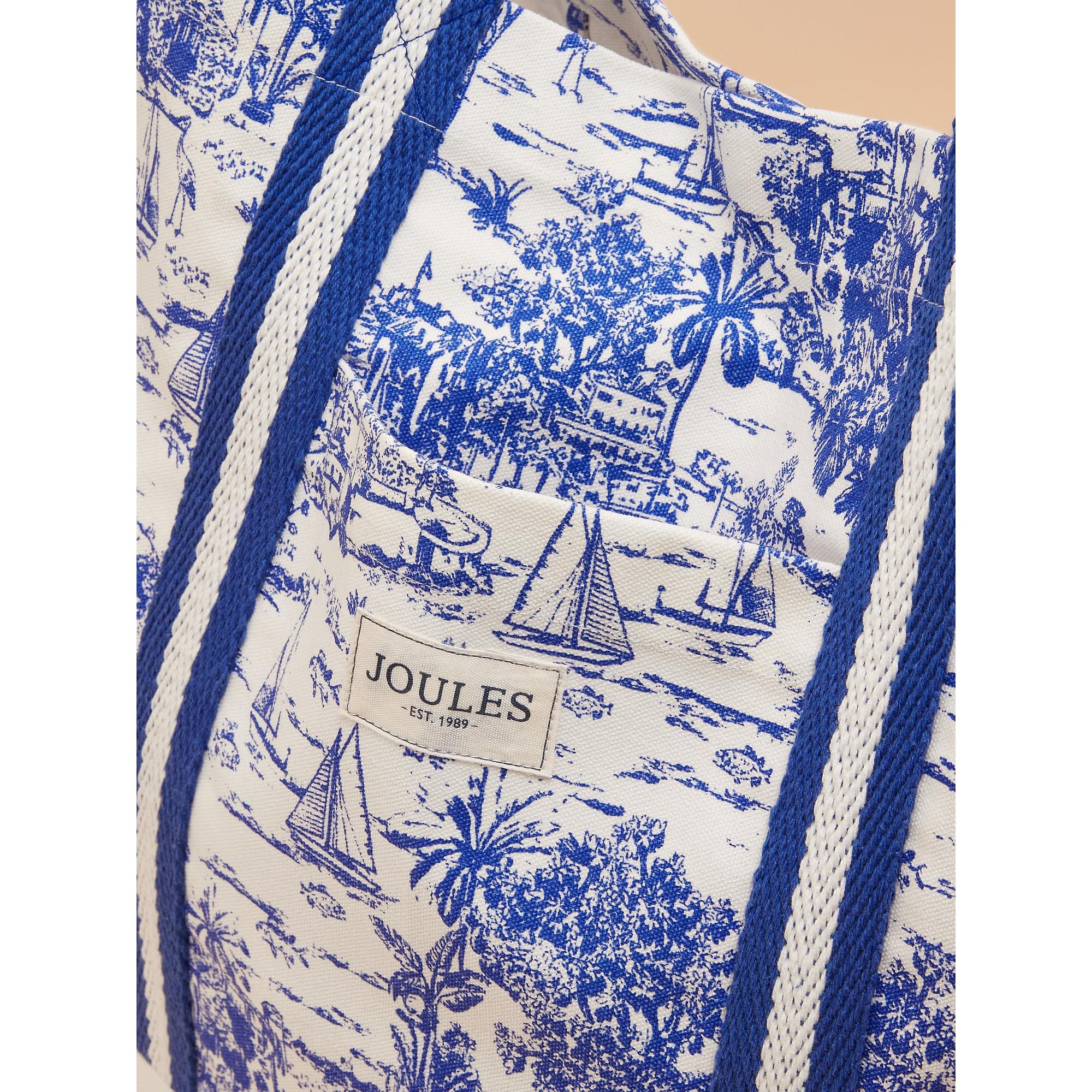 Product image 4 of 7 of Joules Women's Promenade Canvas Beach Bag - Blue Toile