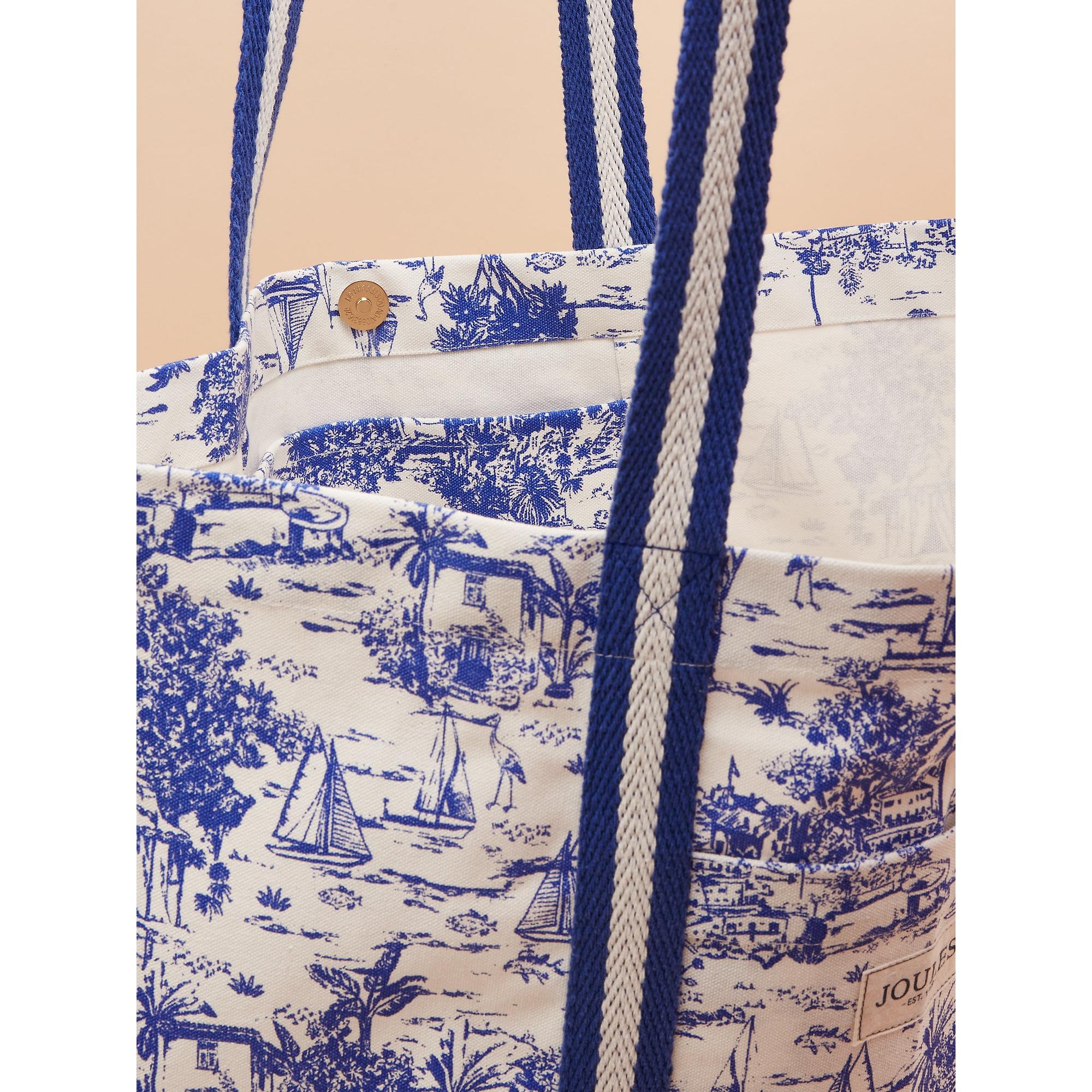 Product image 5 of 7 of Joules Women's Promenade Canvas Beach Bag - Blue Toile