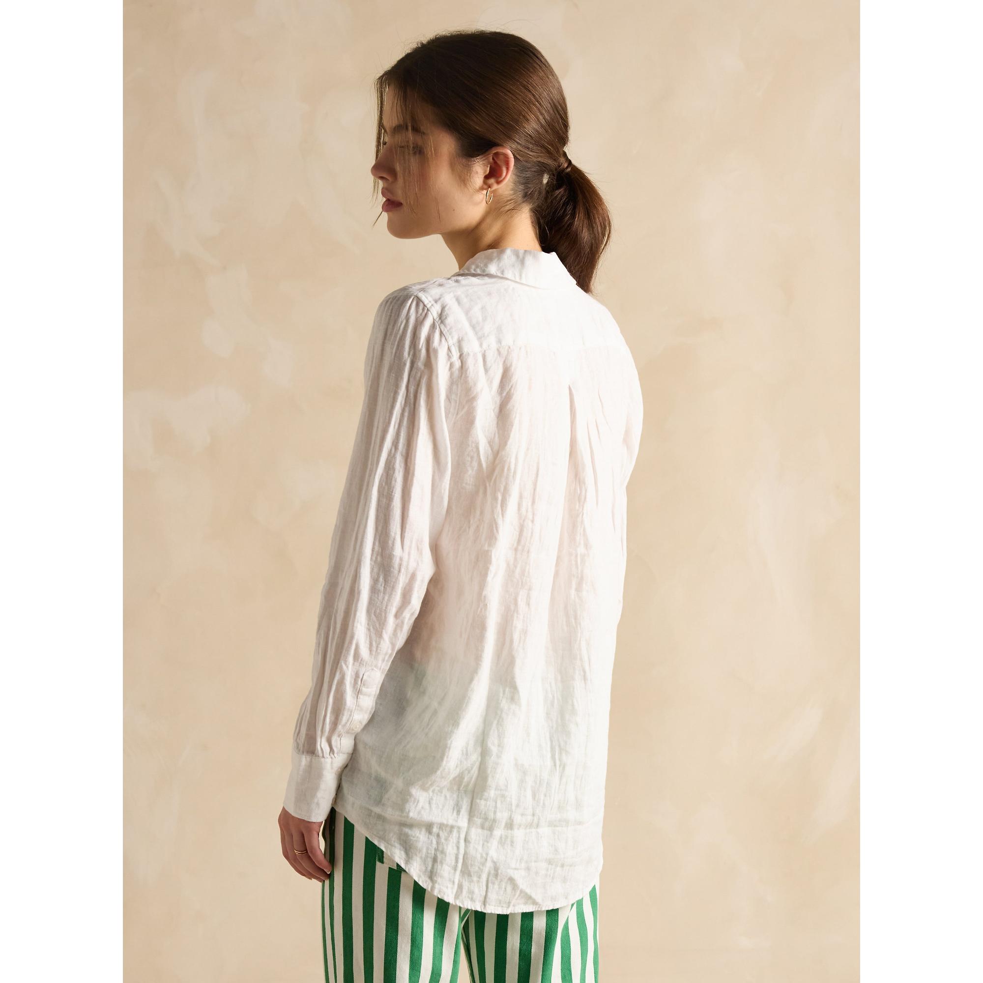 Product image 3 of 7 of Joules Women's Selene Linen Ruffle Shirt - White