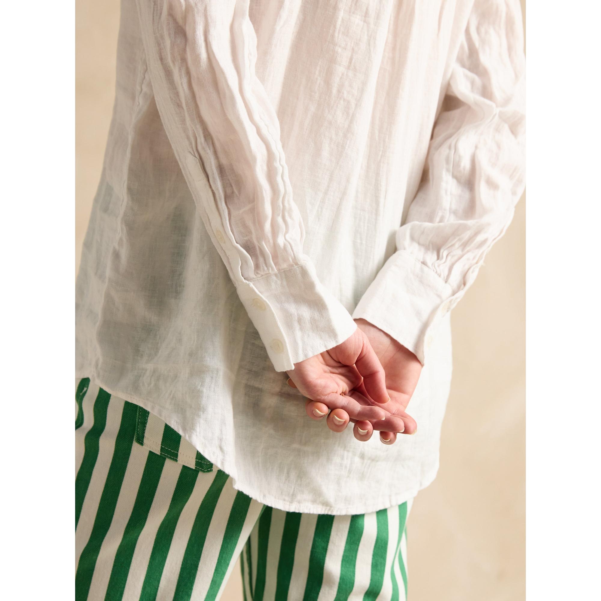 Product image 6 of 7 of Joules Women's Selene Linen Ruffle Shirt - White