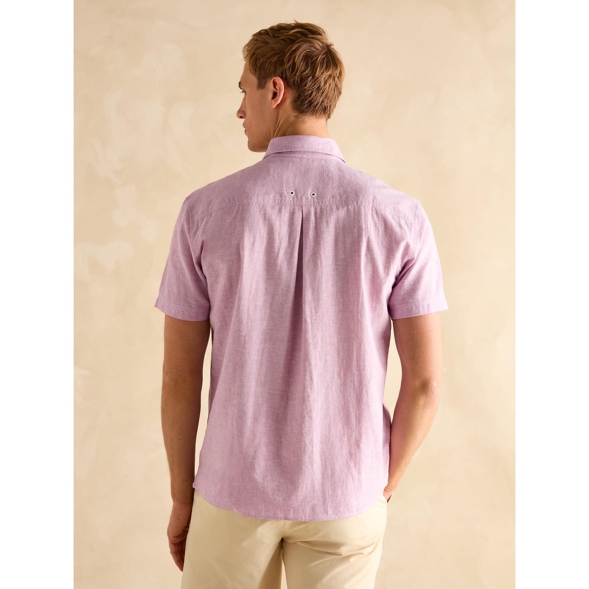 Product image 3 of 5 of Joules Men's Plain Short Sleeve Linen Shirt - Violet Purple