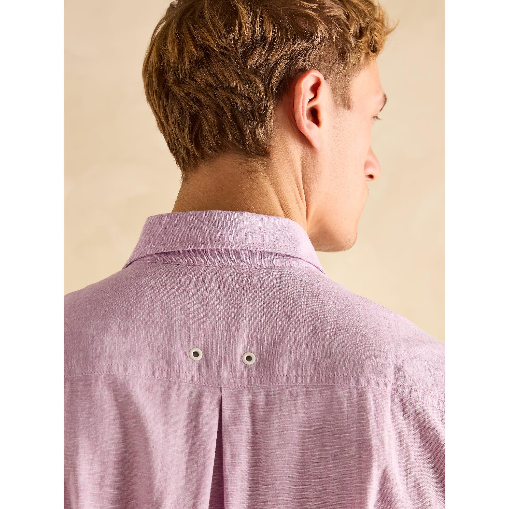 Product image 5 of 5 of Joules Men's Plain Short Sleeve Linen Shirt - Violet Purple