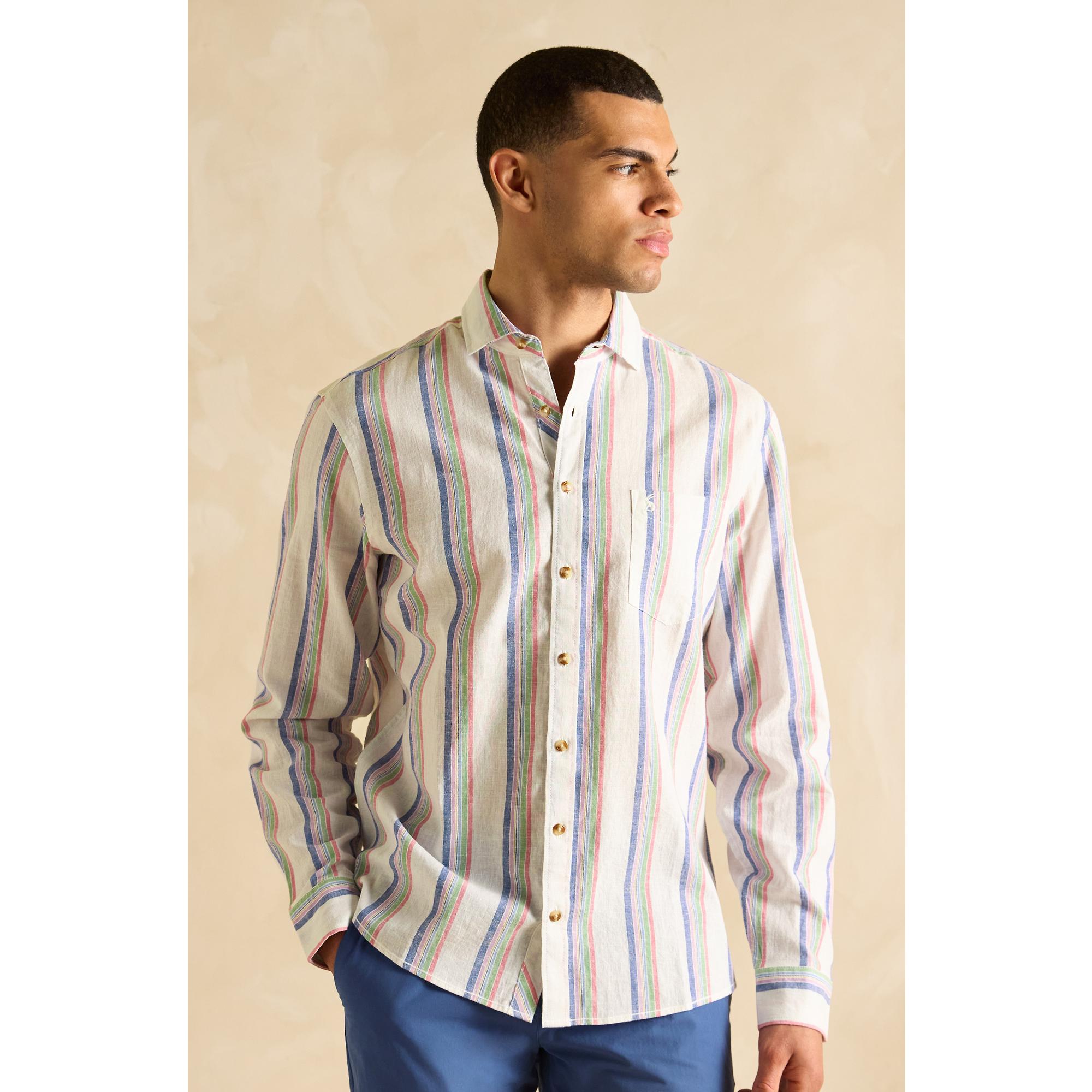Product image 2 of 6 of Joules Men's Long Sleeve Linen Shirt - Multi Stripe