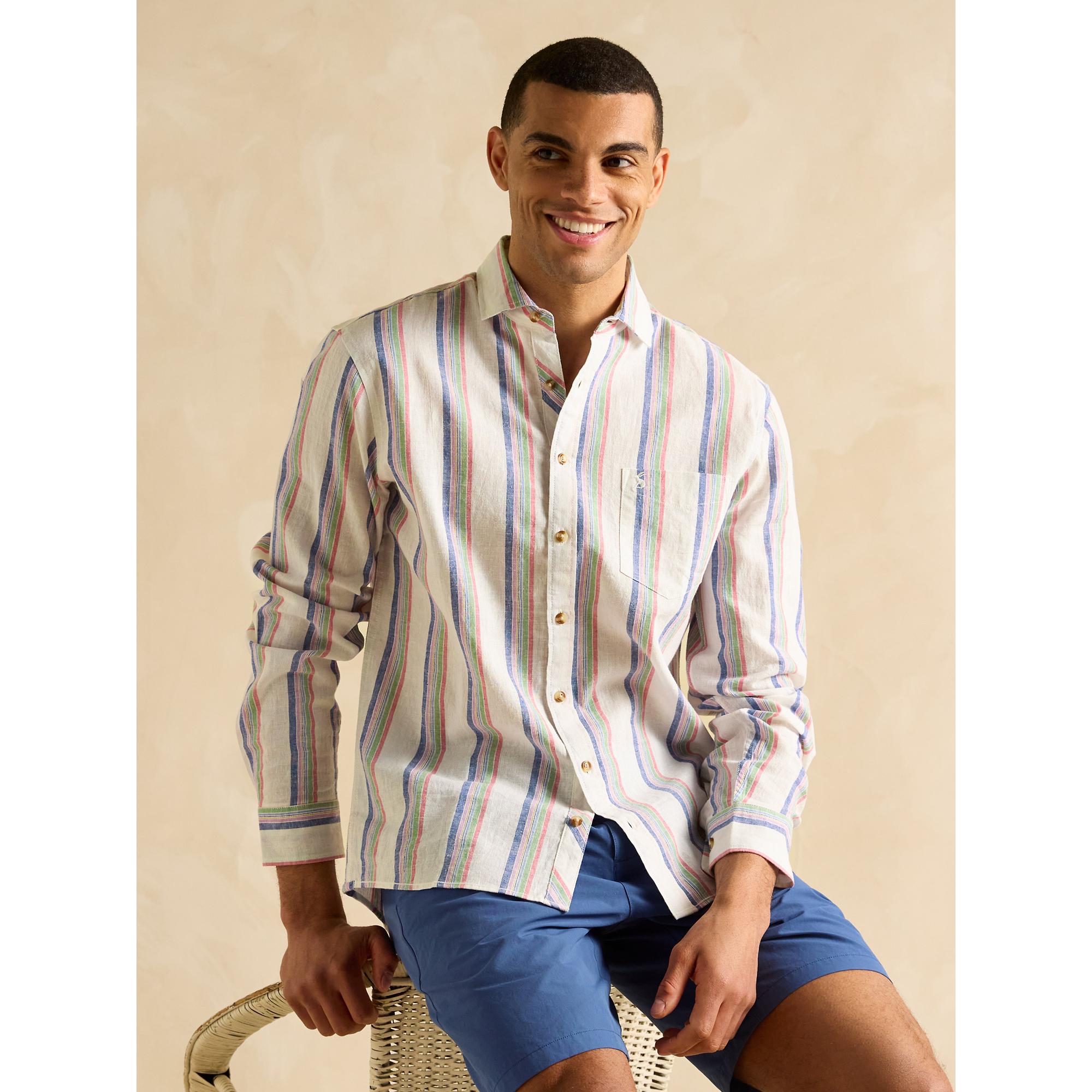 Product image 4 of 6 of Joules Men's Long Sleeve Linen Shirt - Multi Stripe