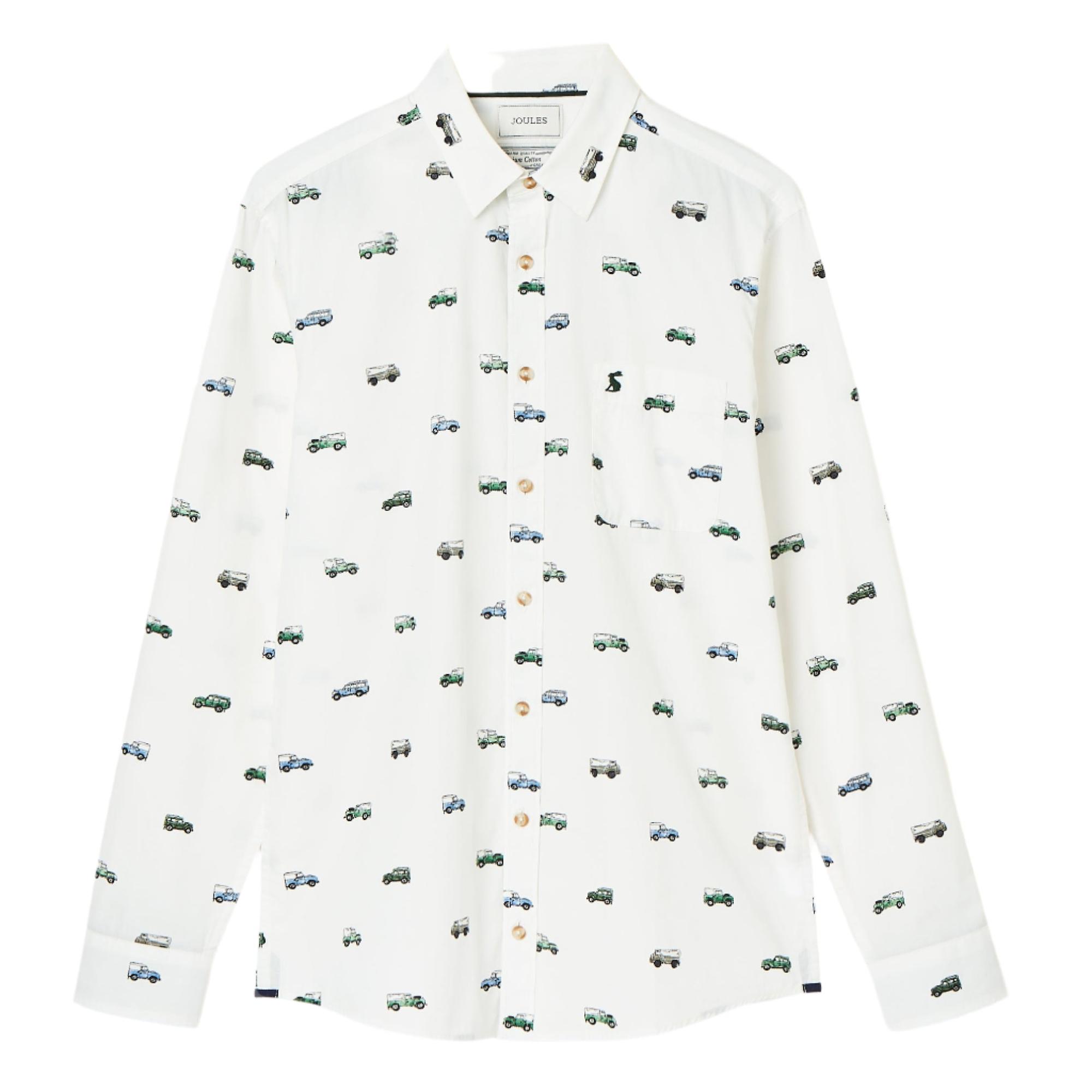 Product image 1 of 8 of Joules Men's Invitation 'Land Rover' Cotton Shirt - White