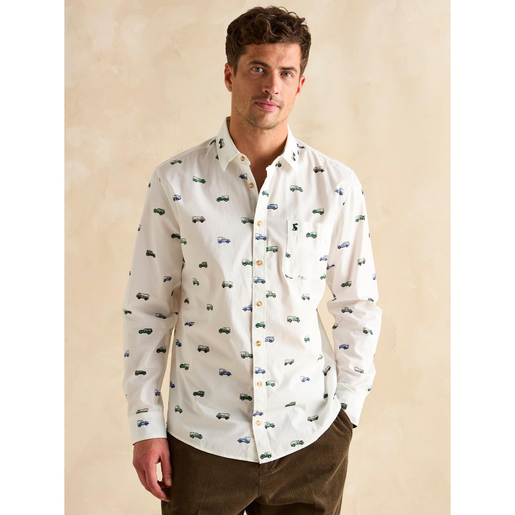 Product image 2 of 8 of Joules Men's Invitation 'Land Rover' Cotton Shirt - White