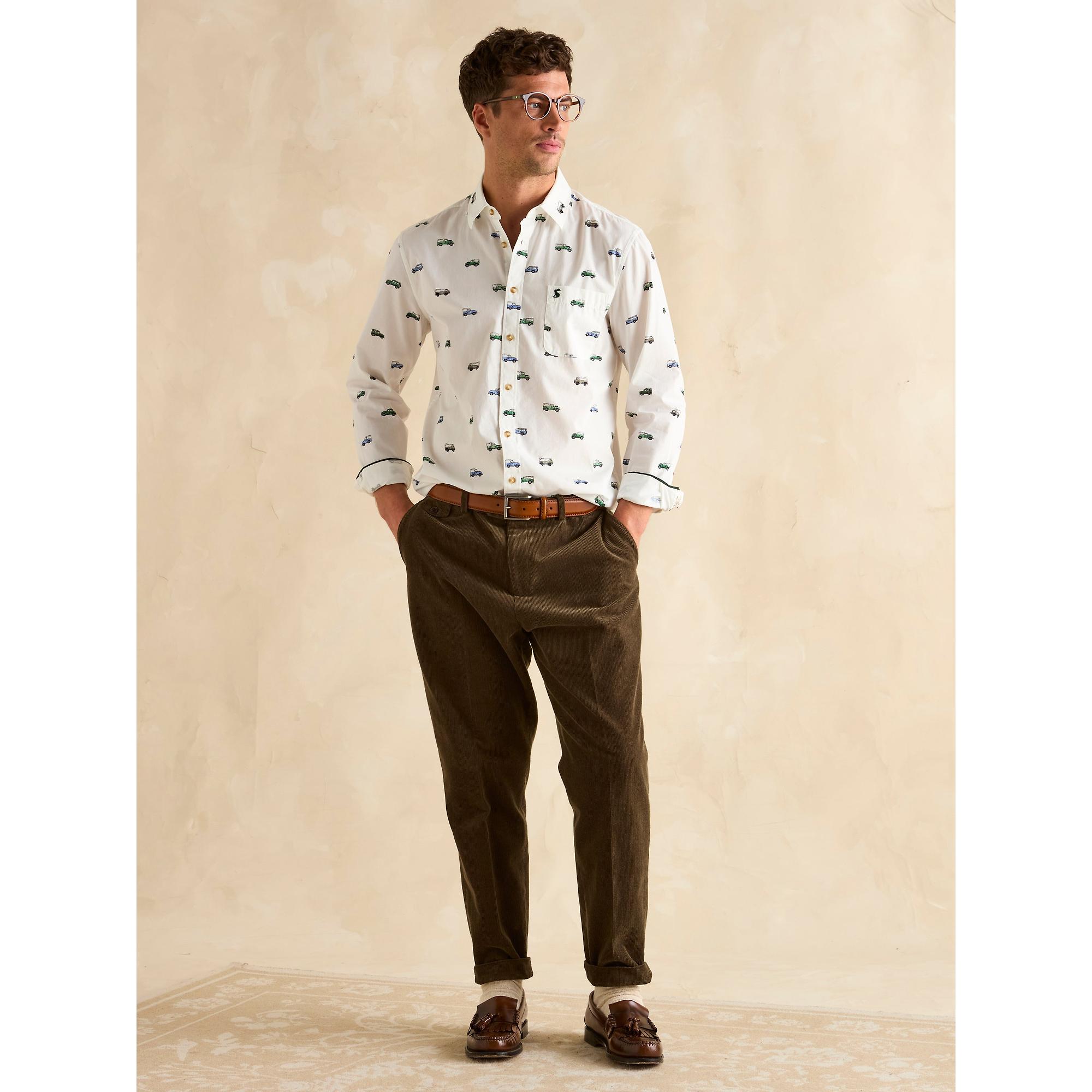 Product image 6 of 8 of Joules Men's Invitation 'Land Rover' Cotton Shirt - White