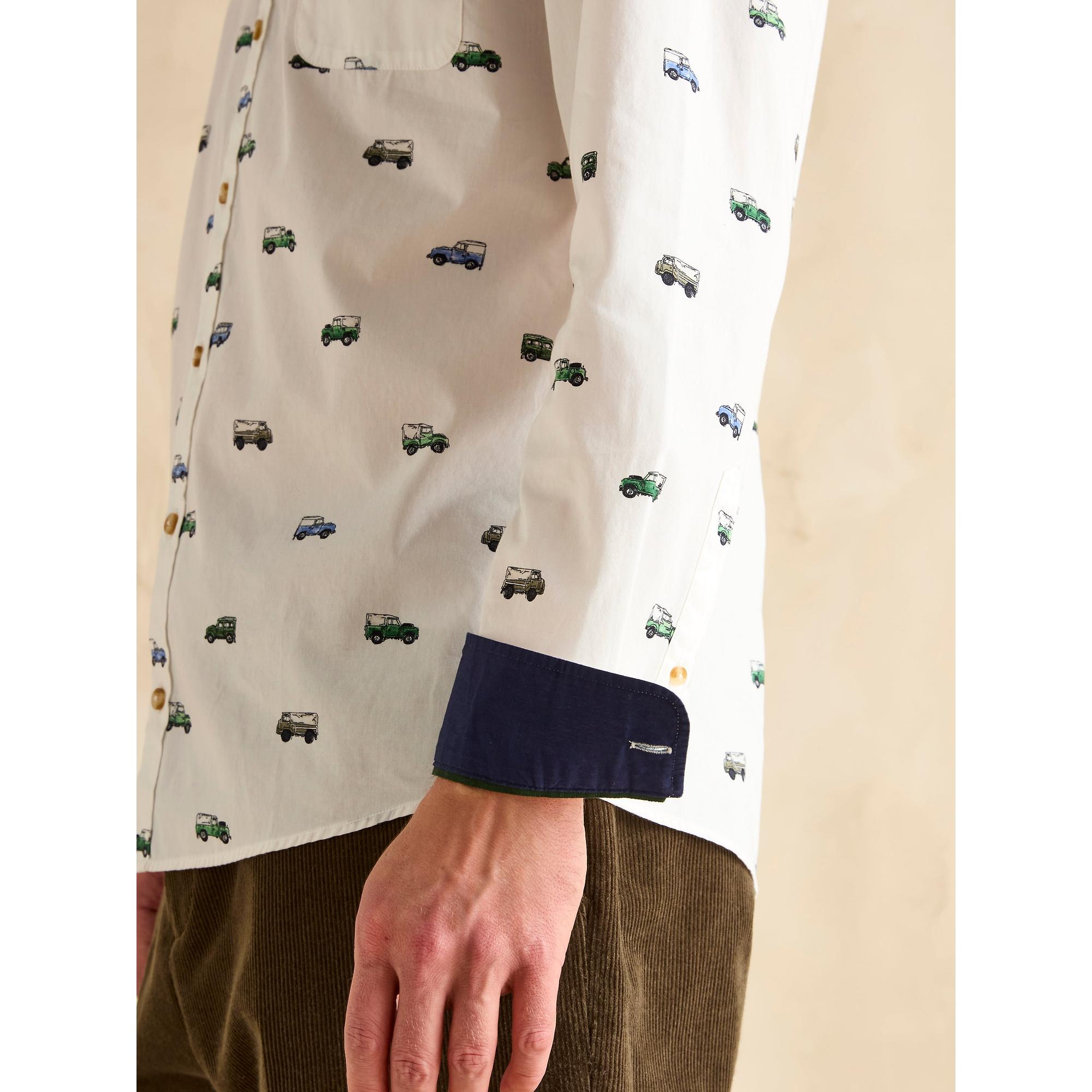 Product image 7 of 8 of Joules Men's Invitation 'Land Rover' Cotton Shirt - White