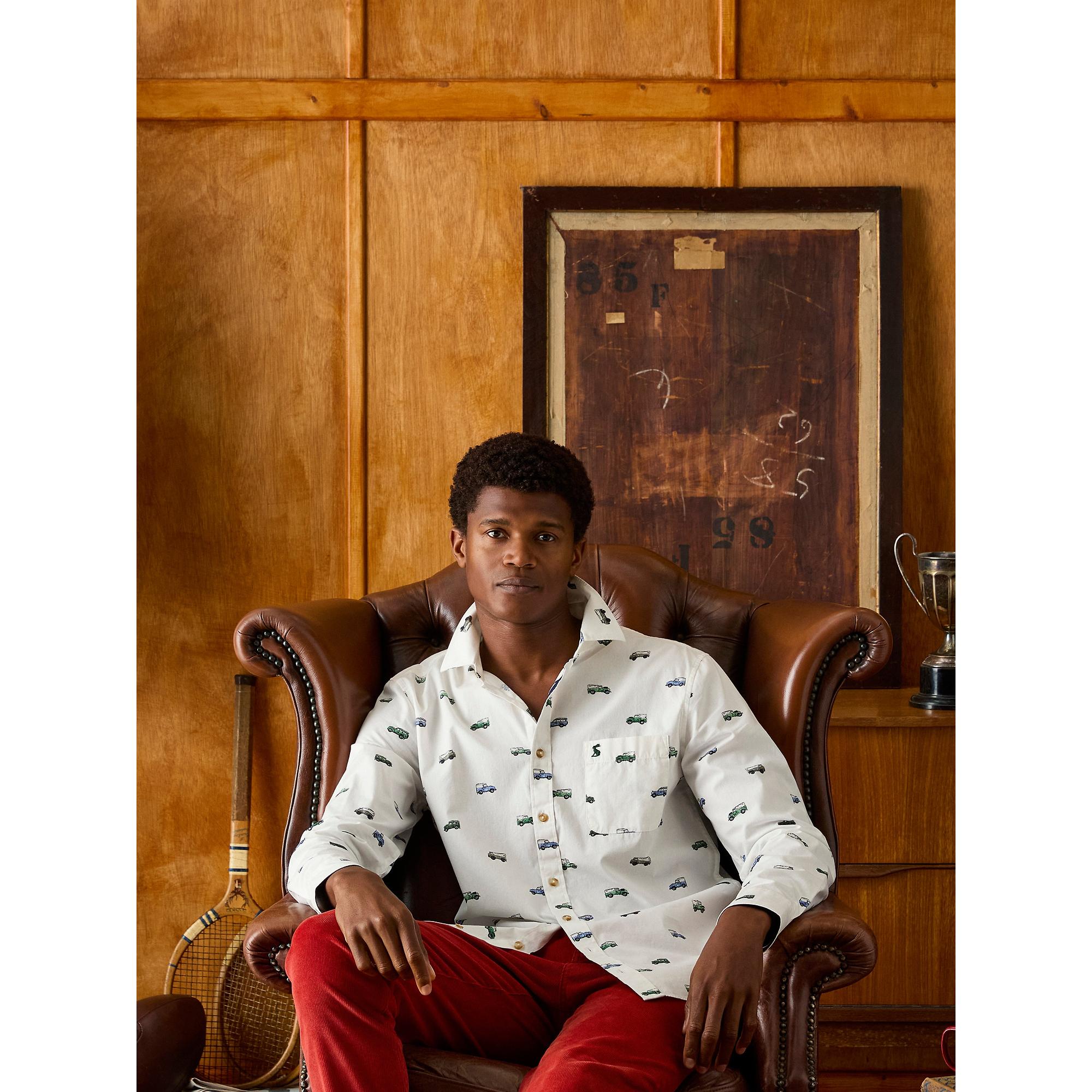 Product image 8 of 8 of Joules Men's Invitation 'Land Rover' Cotton Shirt - White