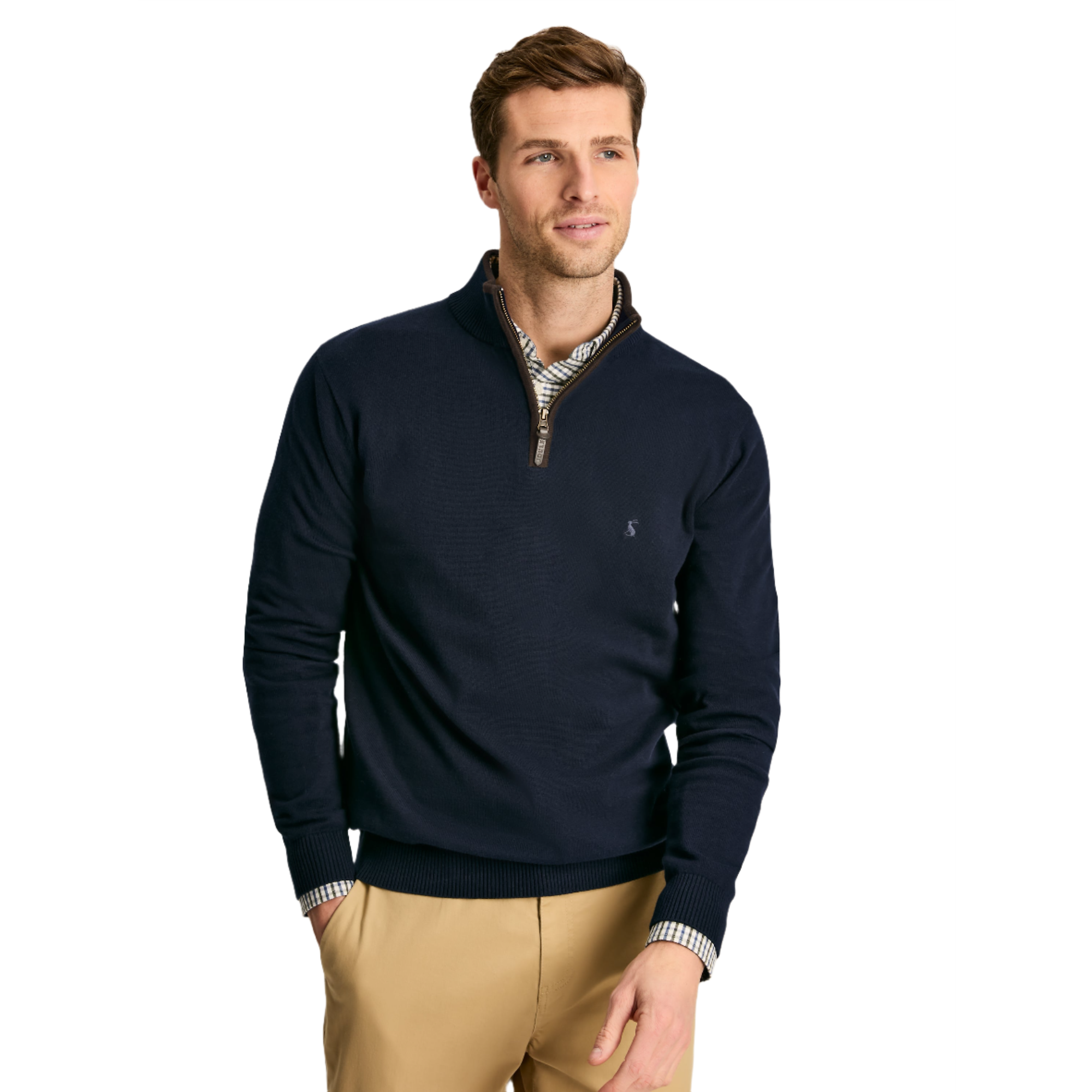 Product image 3 of 6 of Joules Men's Hillside Quarter Zip Knit Jumper - Navy