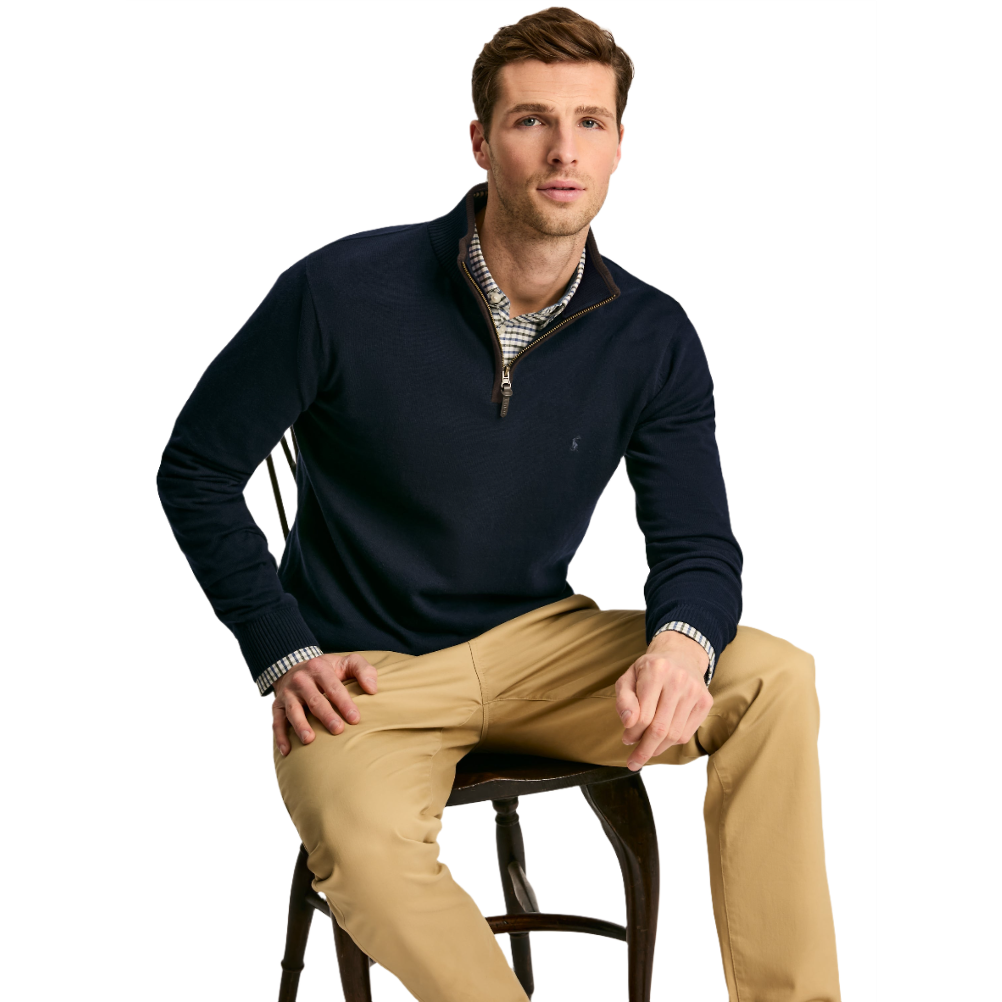 Product image 5 of 6 of Joules Men's Hillside Quarter Zip Knit Jumper - Navy