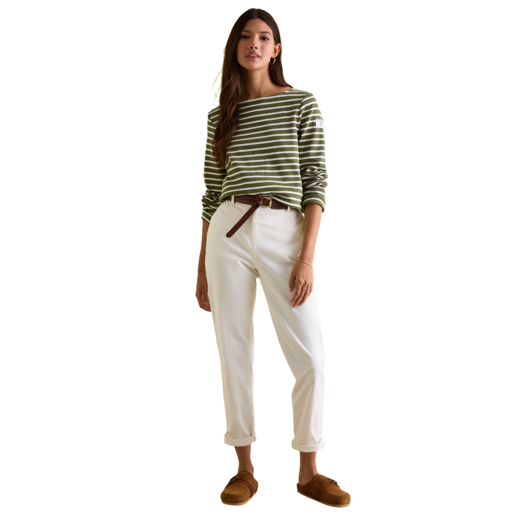 Product image 2 of 6 of Joules Women's New Harbour Boat Neck Breton Top - Green Stripe