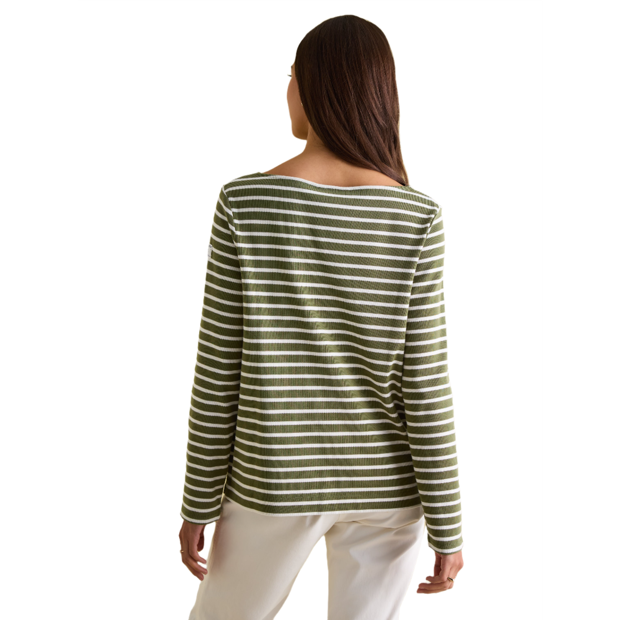 Product image 4 of 6 of Joules Women's New Harbour Boat Neck Breton Top - Green Stripe