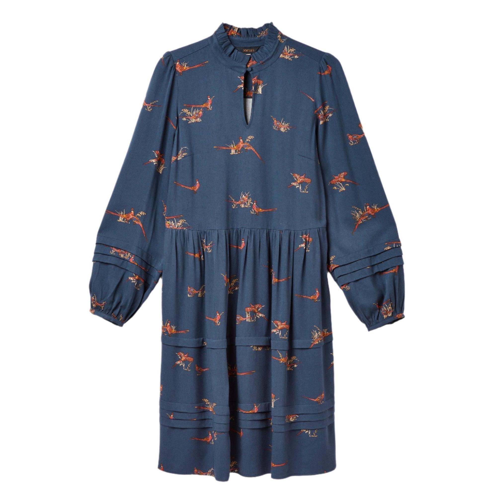 Product image 1 of 6 of Joules Women's Petunia Frill Neck Dress - Navy