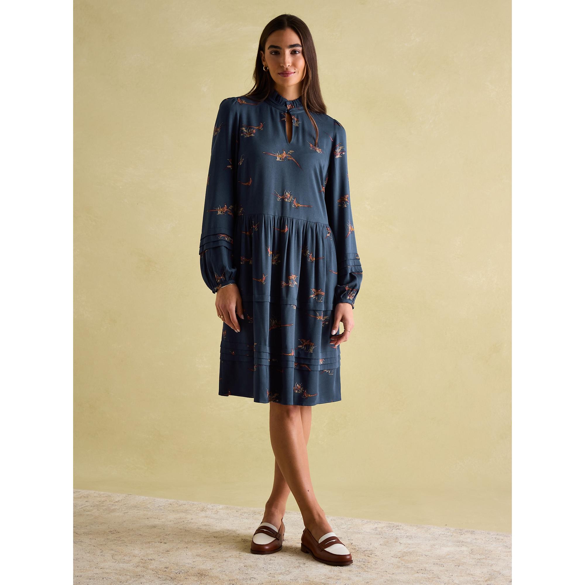 Product image 3 of 6 of Joules Women's Petunia Frill Neck Dress - Navy
