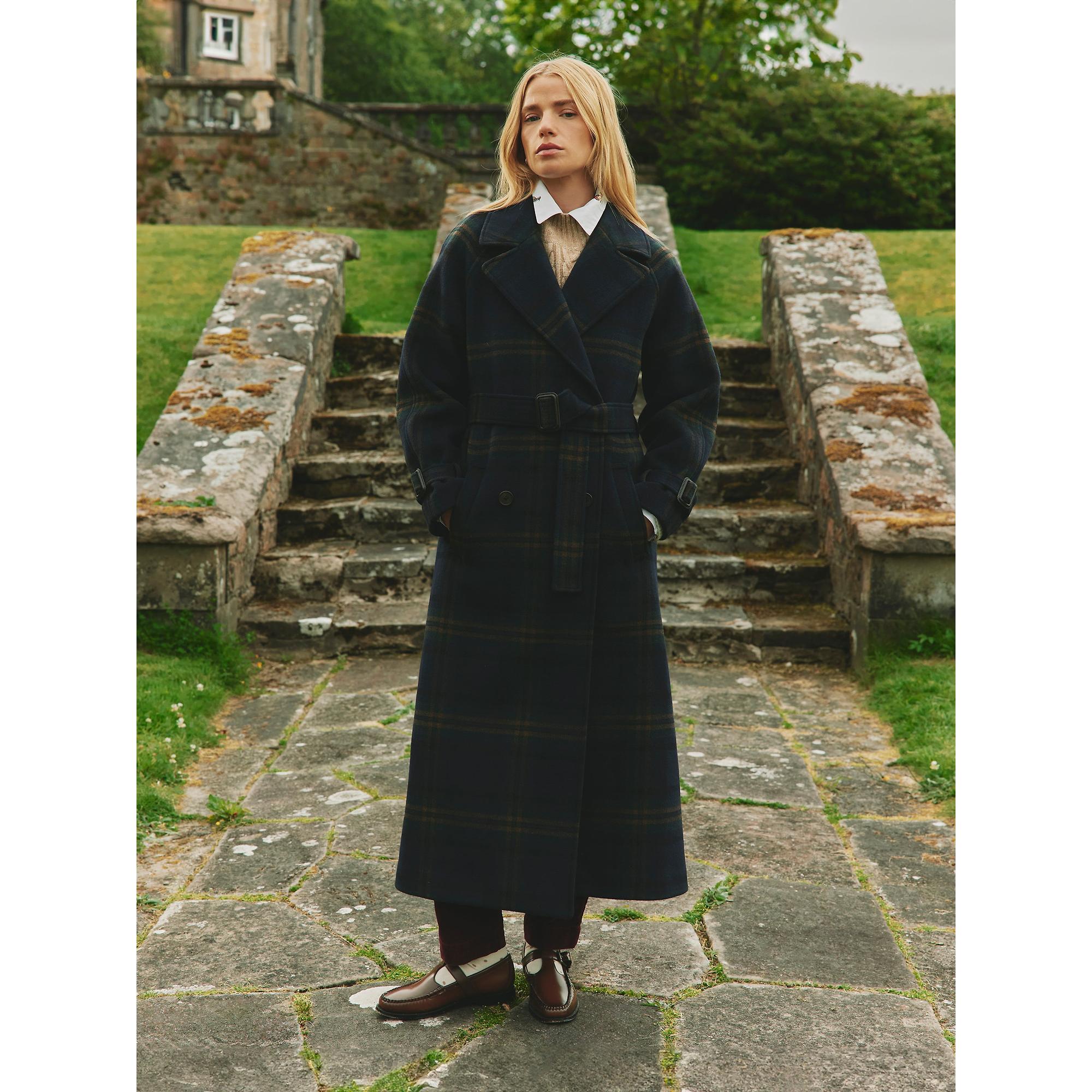 Product image 8 of 9 of Joules Women's Amberly Longline Wool Blend Coat - Navy