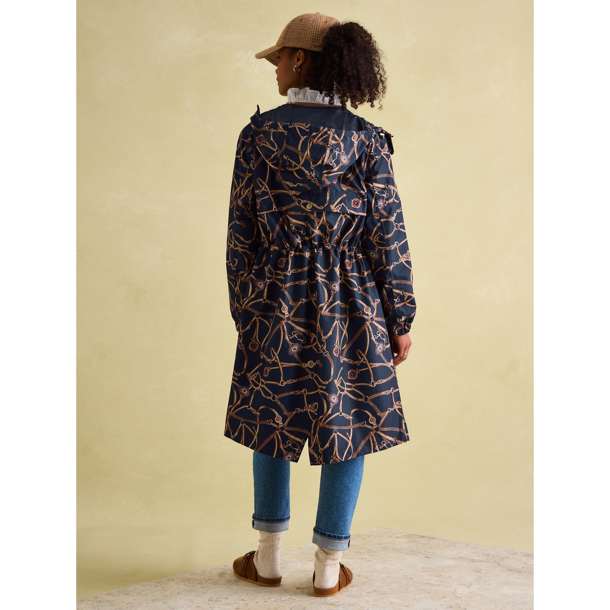 Product image 4 of 10 of Joules Women's Holkham Waterproof Packable Hooded Raincoat - Navy Blue Bridle