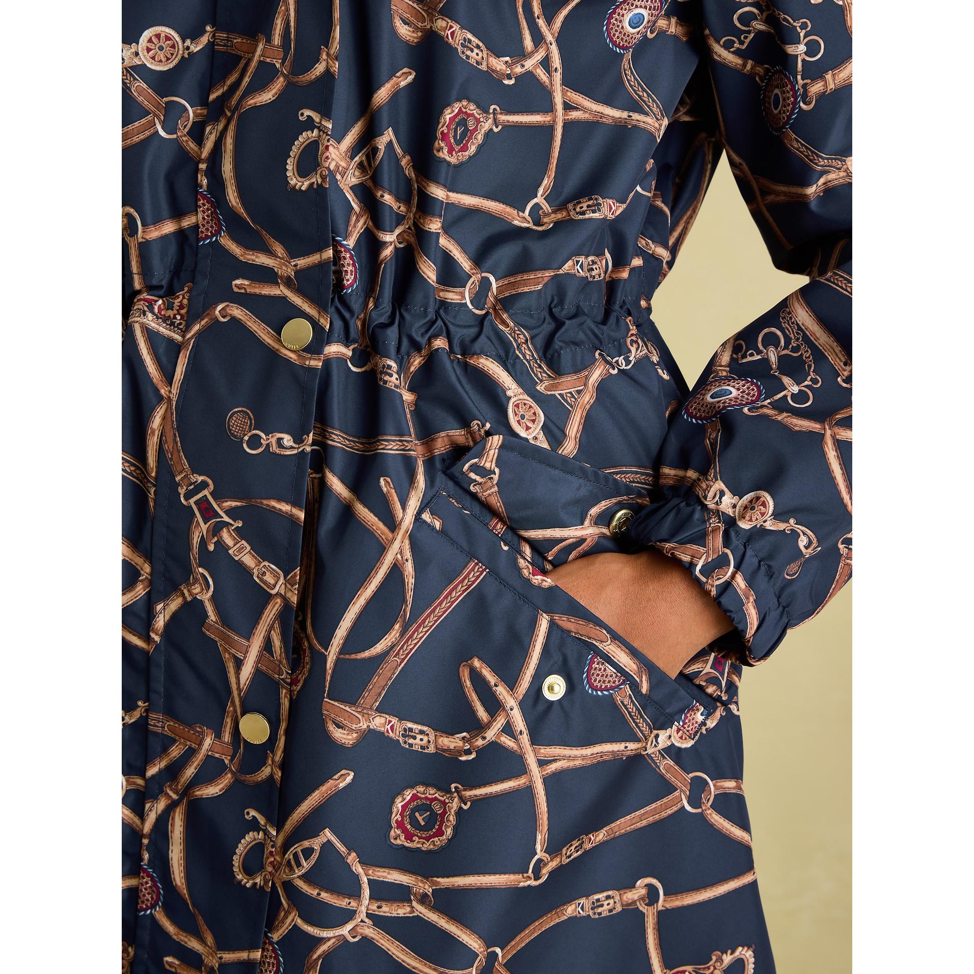 Product image 5 of 10 of Joules Women's Holkham Waterproof Packable Hooded Raincoat - Navy Blue Bridle