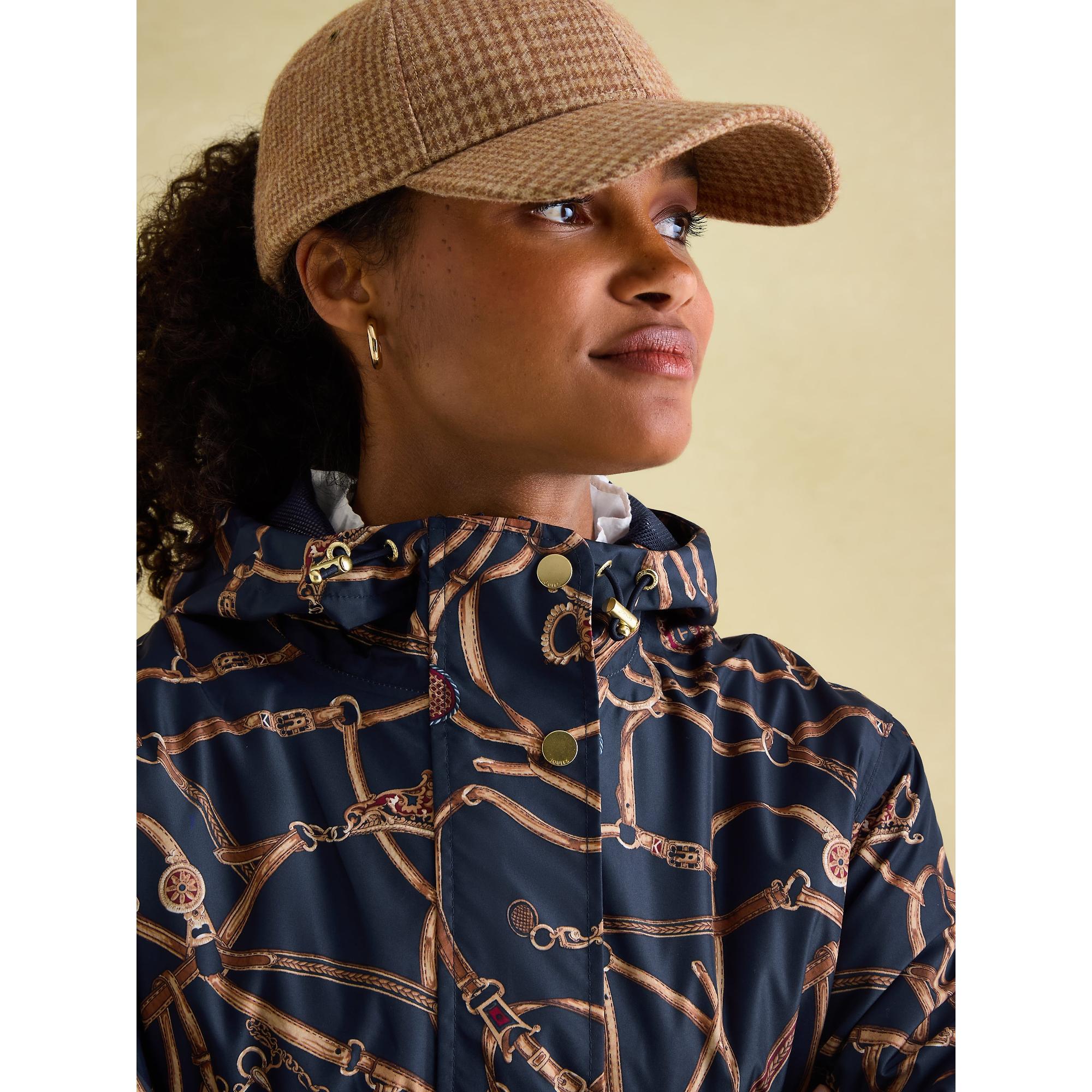 Product image 6 of 10 of Joules Women's Holkham Waterproof Packable Hooded Raincoat - Navy Blue Bridle