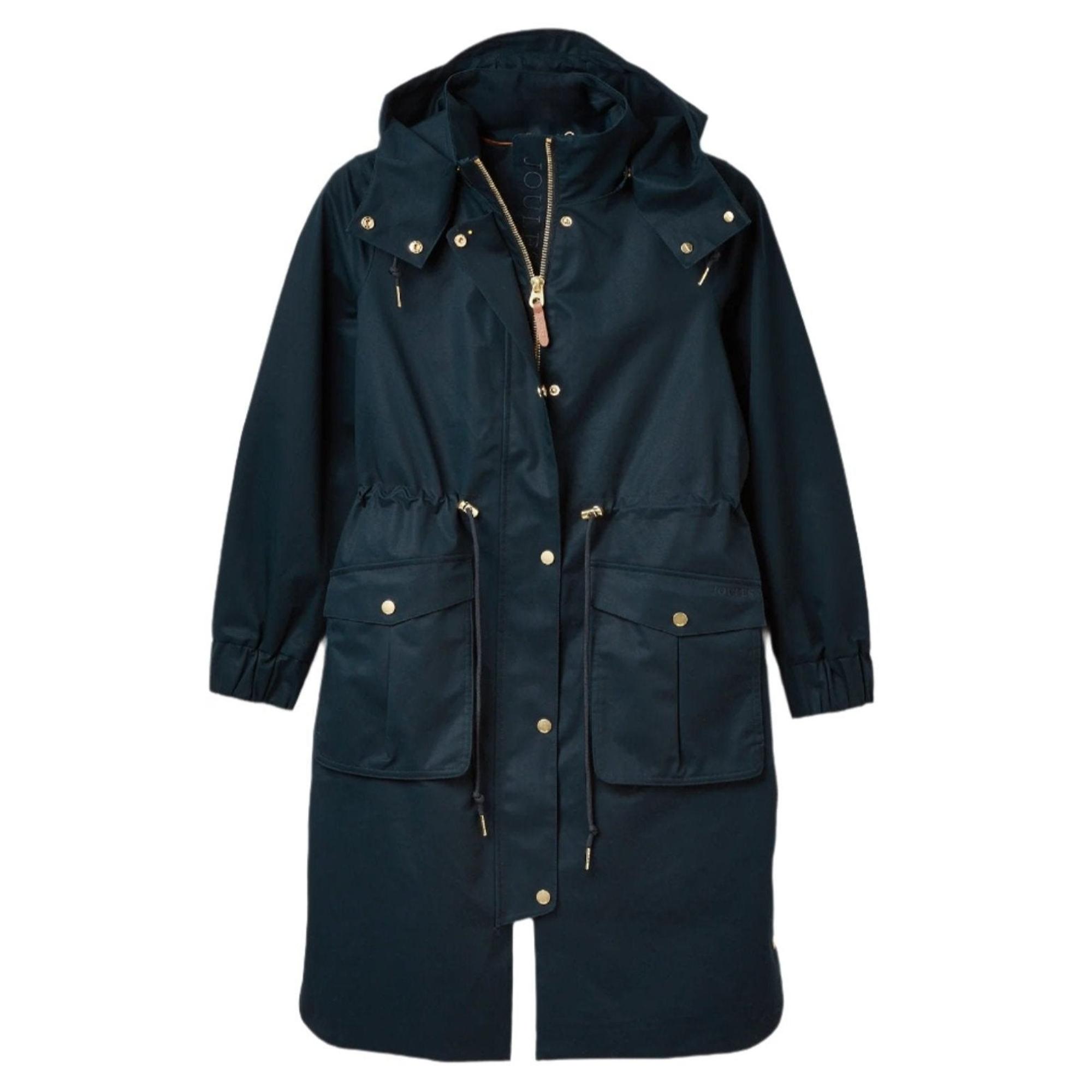 Product image 1 of 8 of Joules Women's Harpsden Waterproof Long Hooded Raincoat - Navy