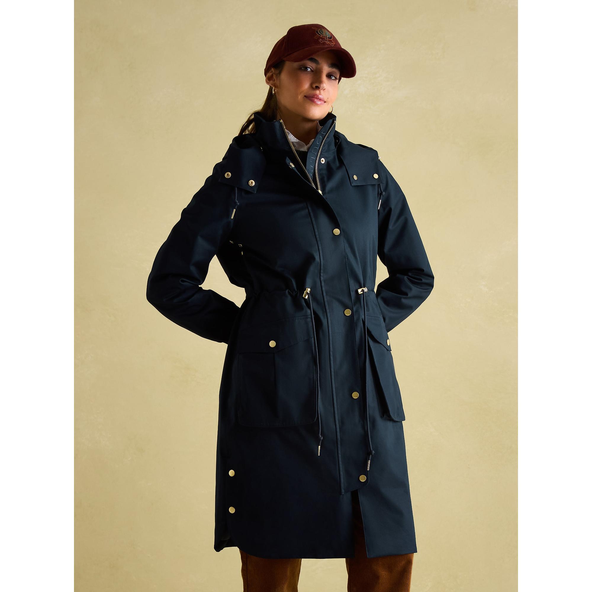 Product image 2 of 8 of Joules Women's Harpsden Waterproof Long Hooded Raincoat - Navy