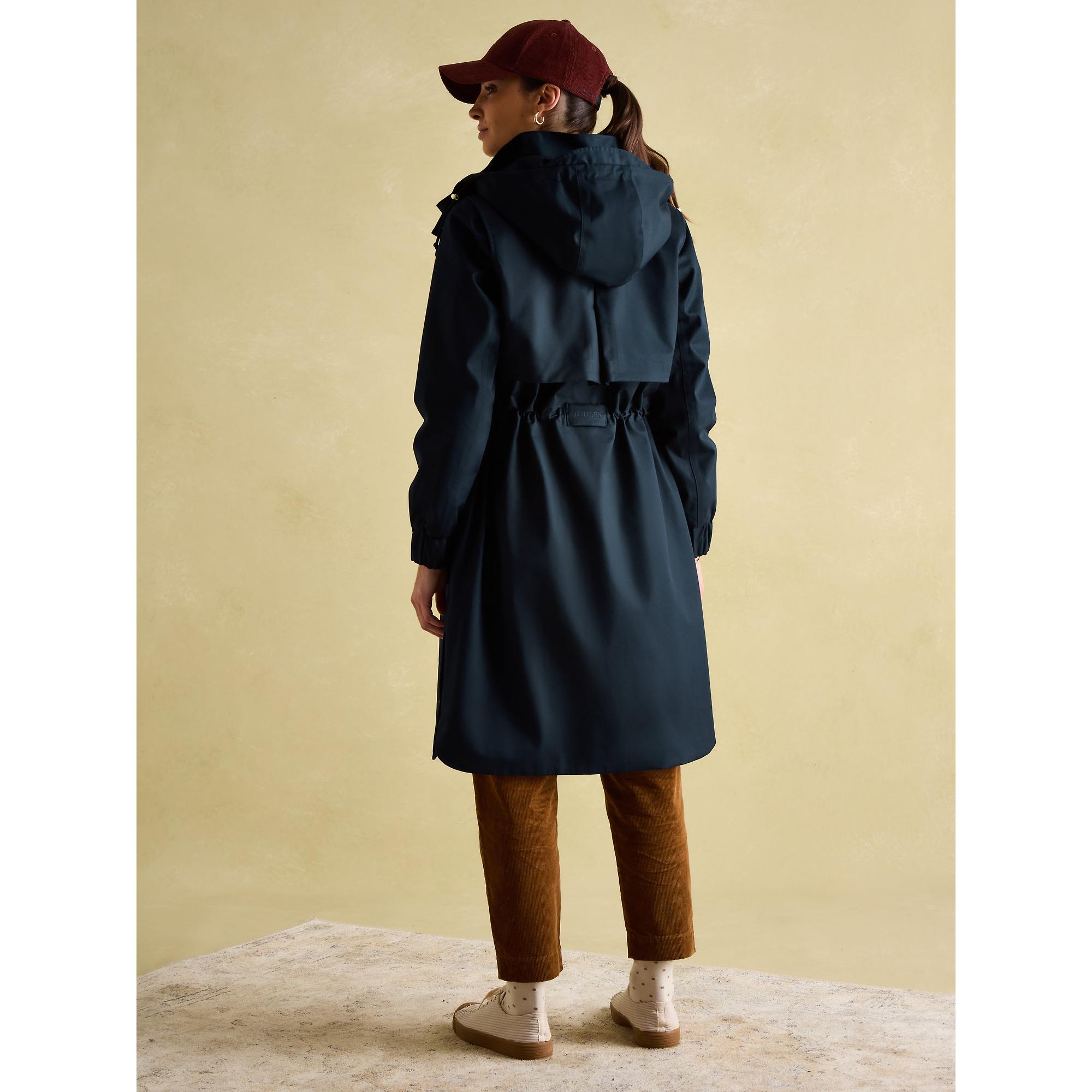 Product image 3 of 8 of Joules Women's Harpsden Waterproof Long Hooded Raincoat - Navy