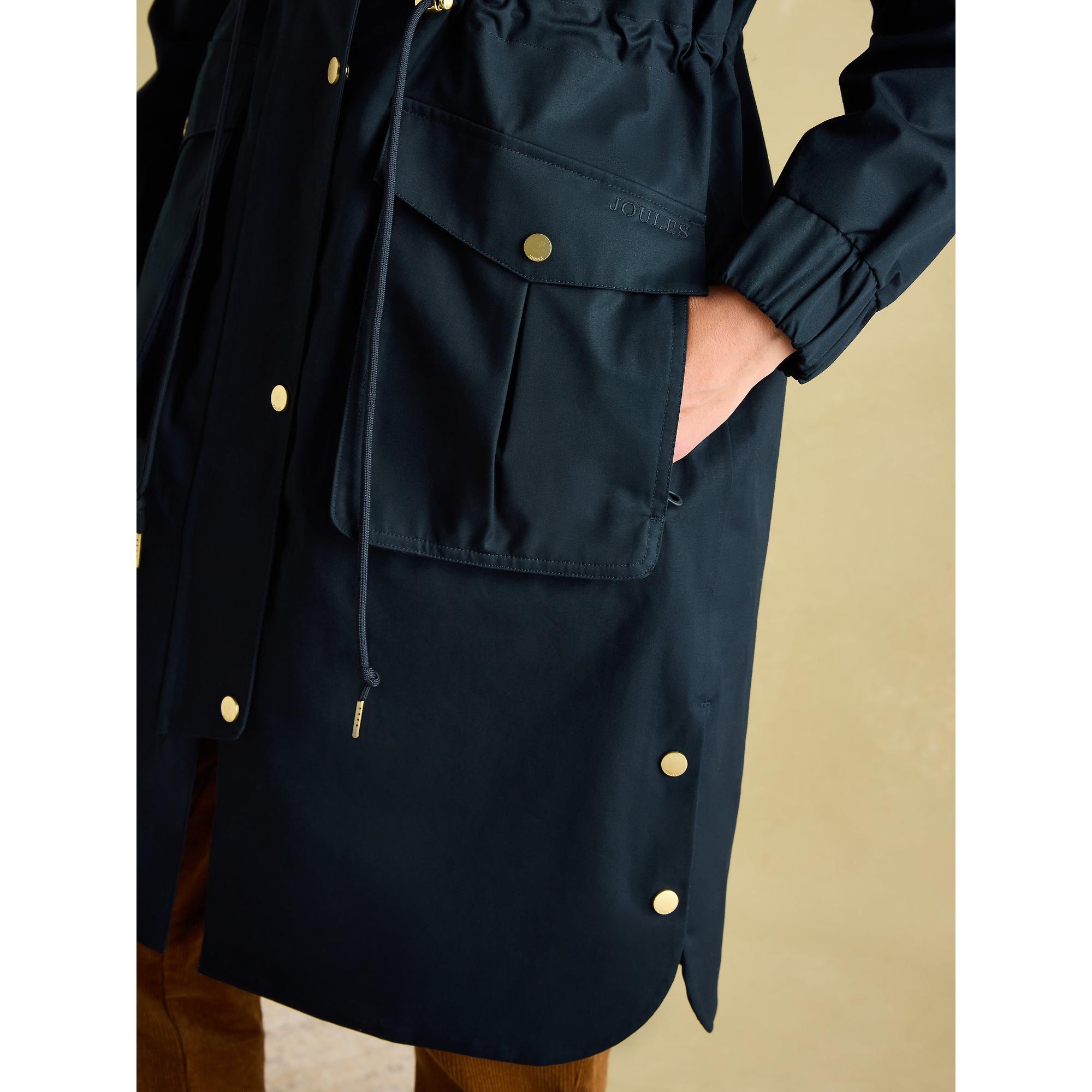 Product image 6 of 8 of Joules Women's Harpsden Waterproof Long Hooded Raincoat - Navy