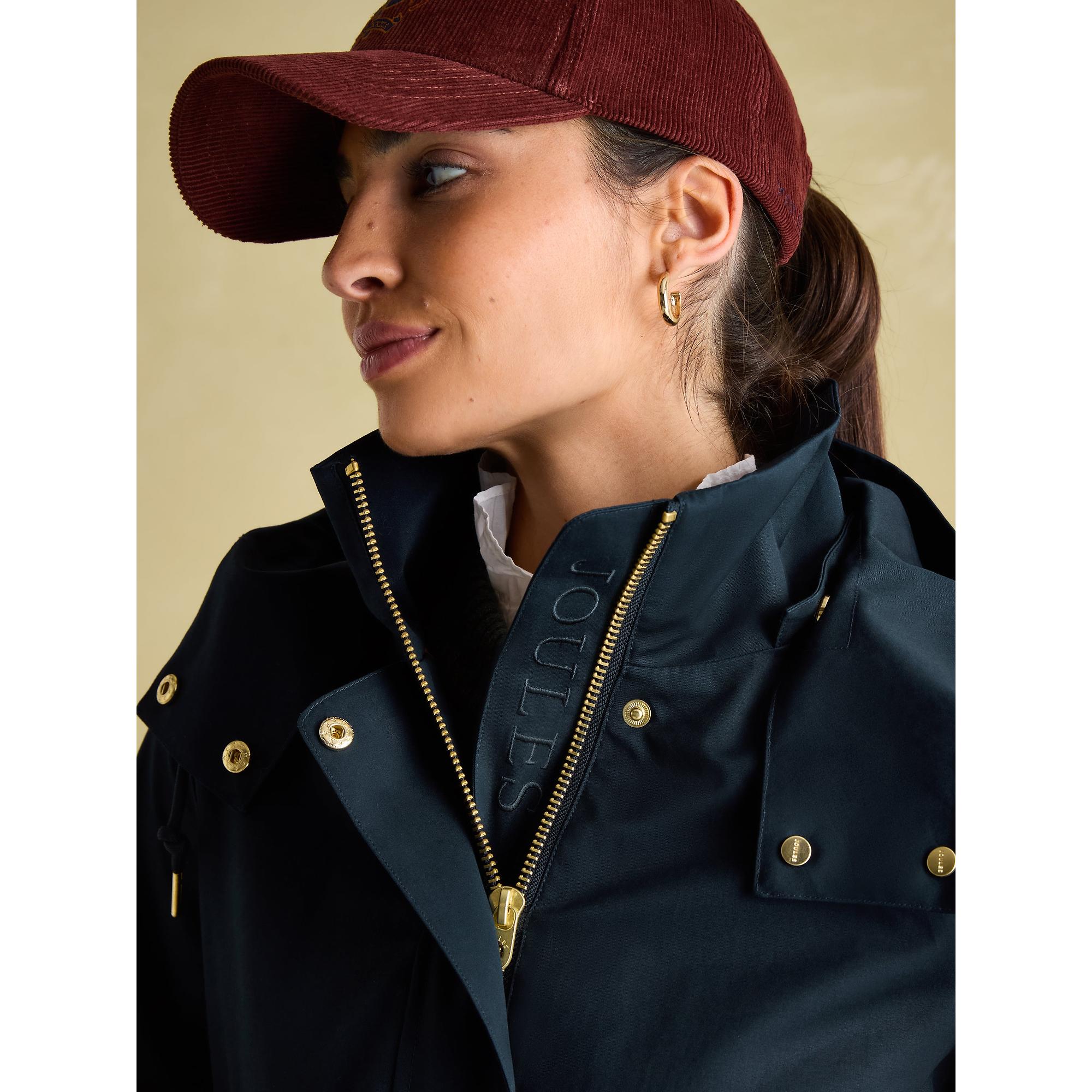 Product image 4 of 8 of Joules Women's Harpsden Waterproof Long Hooded Raincoat - Navy