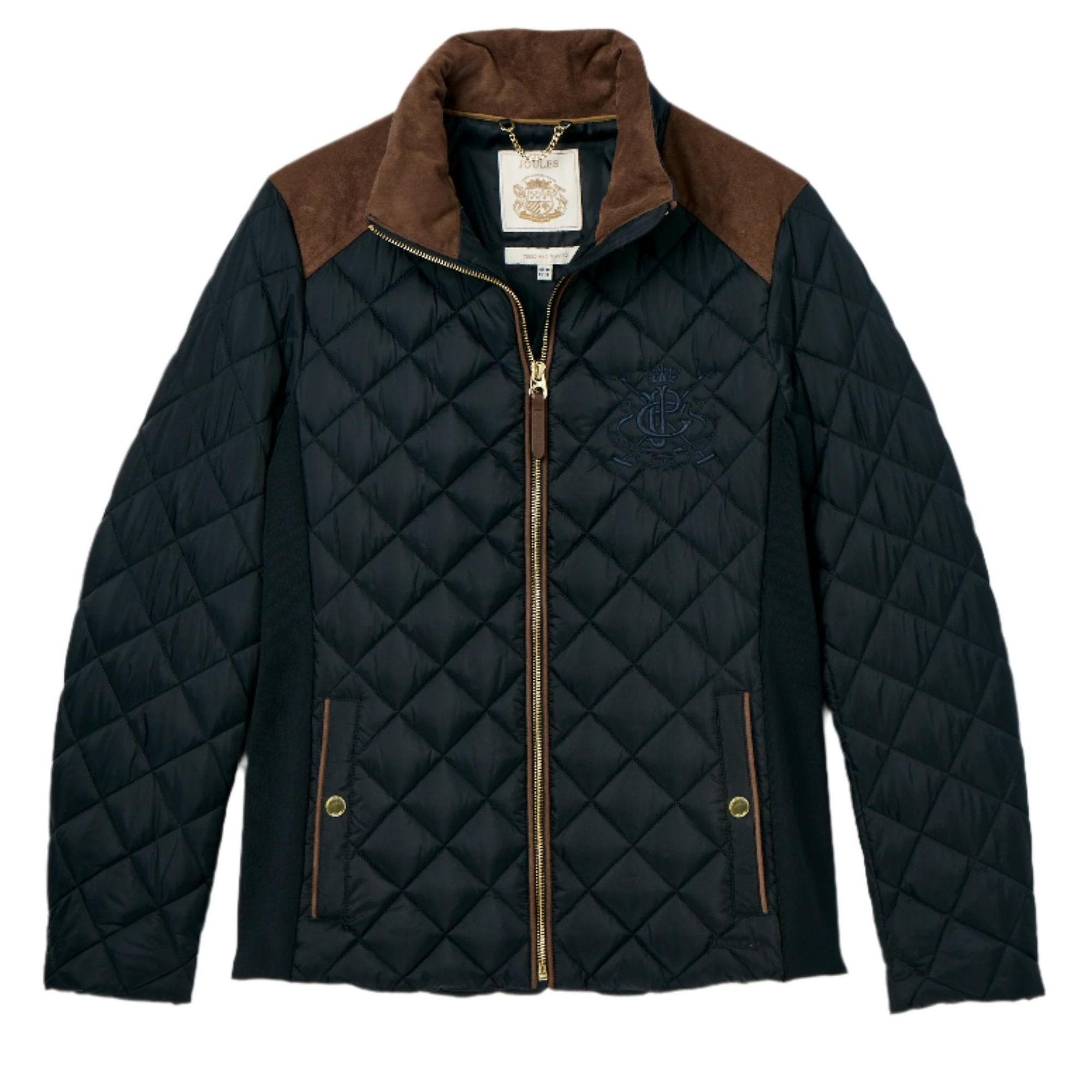 Product image 1 of 8 of Joules Women's Braemar Luxe Showerproof Diamond Quilted Coat - Navy