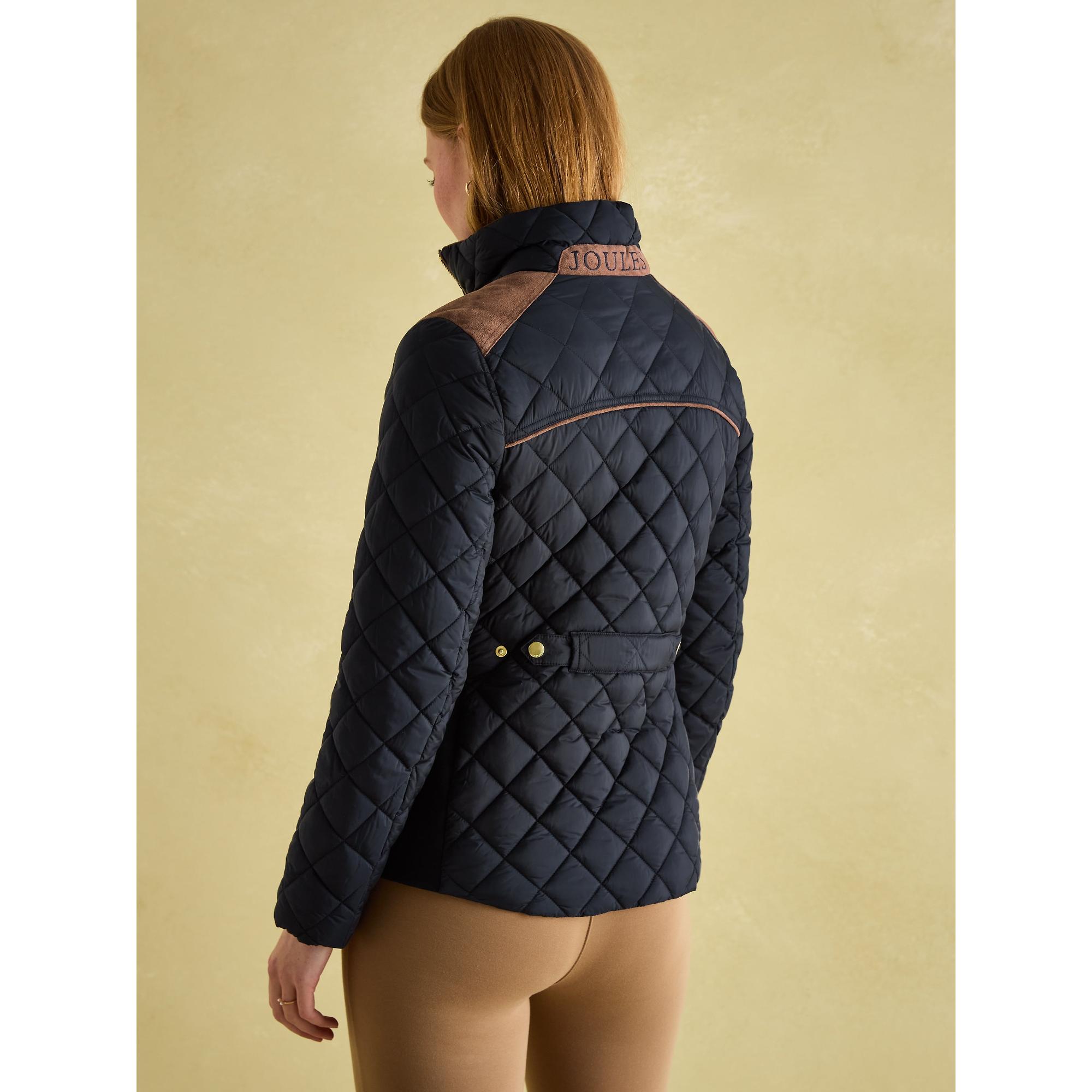 Product image 3 of 8 of Joules Women's Braemar Luxe Showerproof Diamond Quilted Coat - Navy