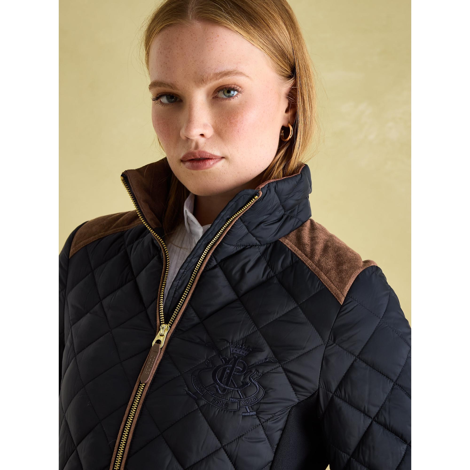 Product image 5 of 8 of Joules Women's Braemar Luxe Showerproof Diamond Quilted Coat - Navy