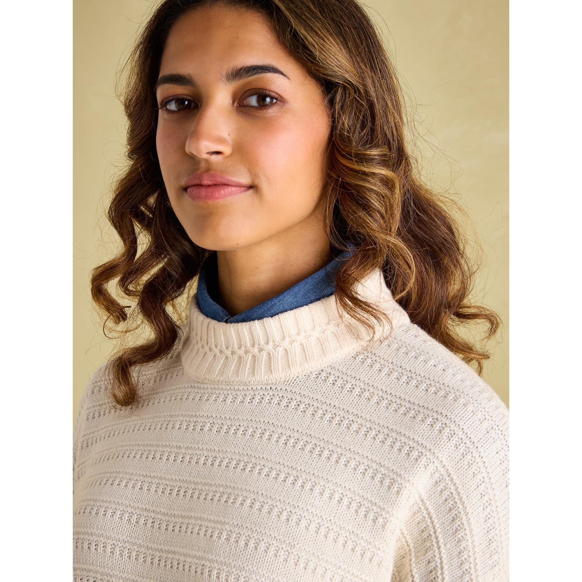 Product image 4 of 6 of Joules Women's Bernie Crew Neck Textured Jumper - Cream