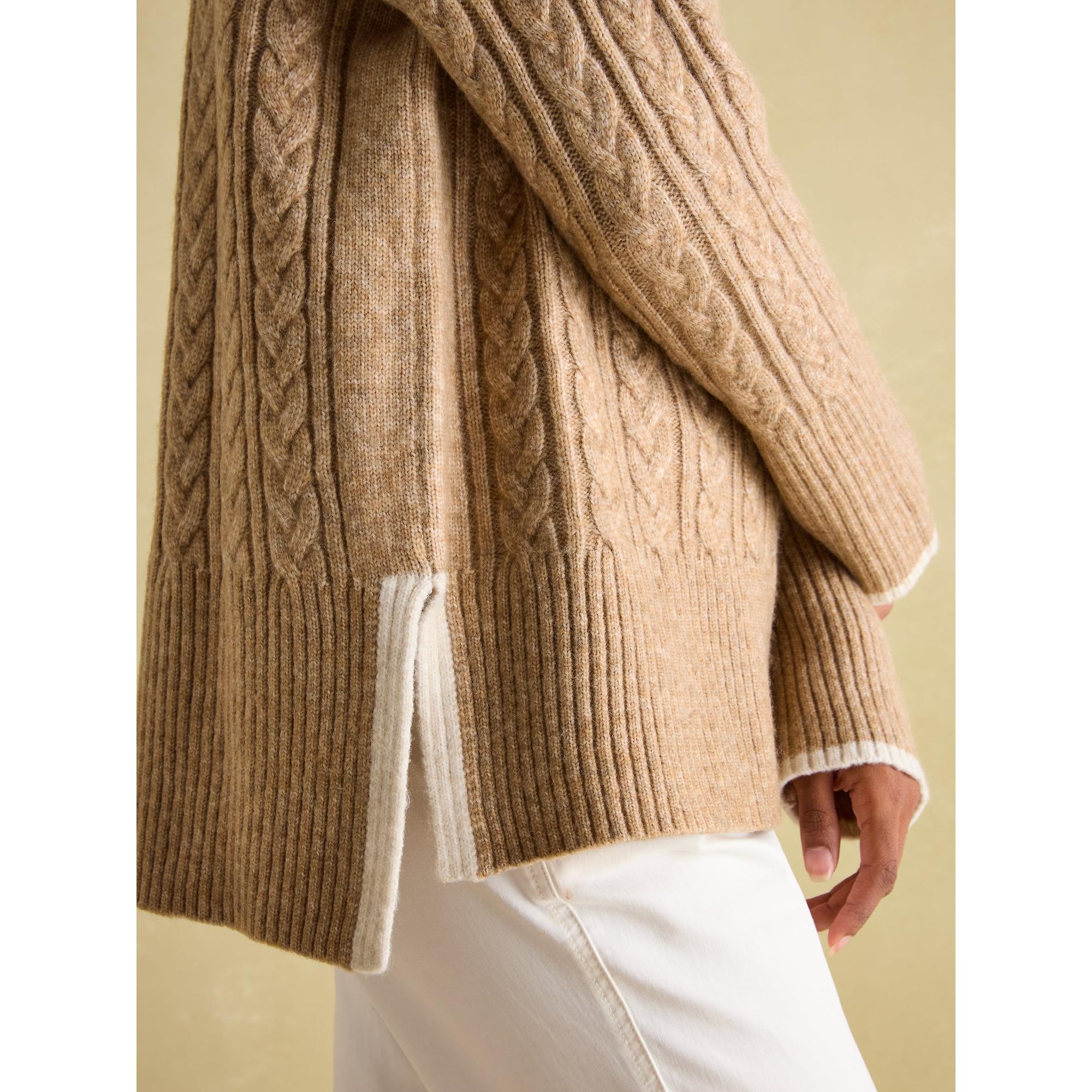 Product image 5 of 6 of Joules Women's Betsy Button Shoulder Cable Jumper - Camel