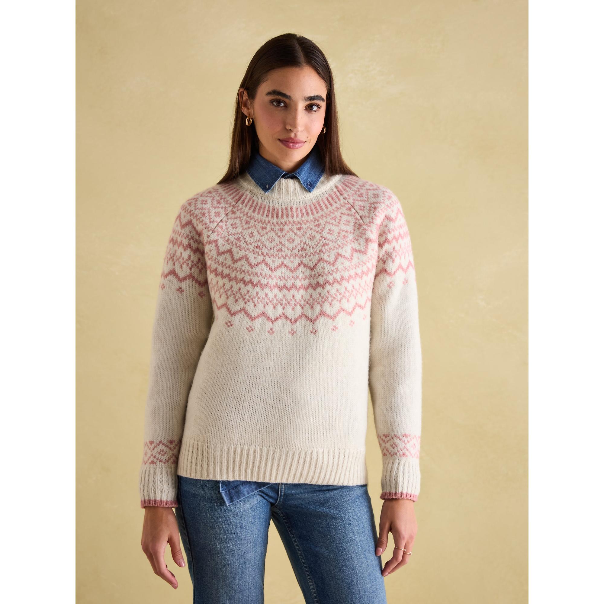 Product image 2 of 7 of Joules Women's Charlotte Crew Neck Fair Isle Jumper - Cream