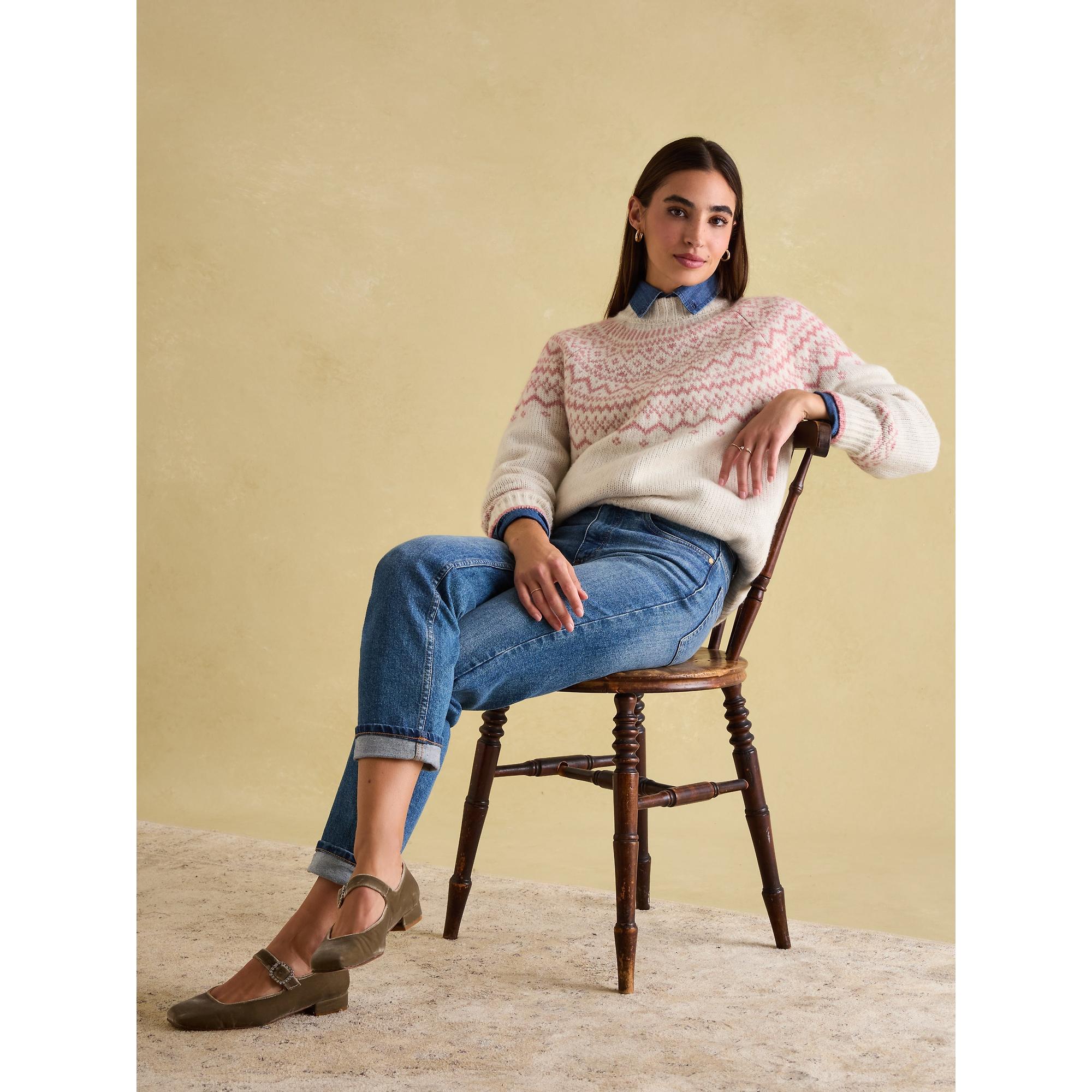 Product image 7 of 7 of Joules Women's Charlotte Crew Neck Fair Isle Jumper - Cream