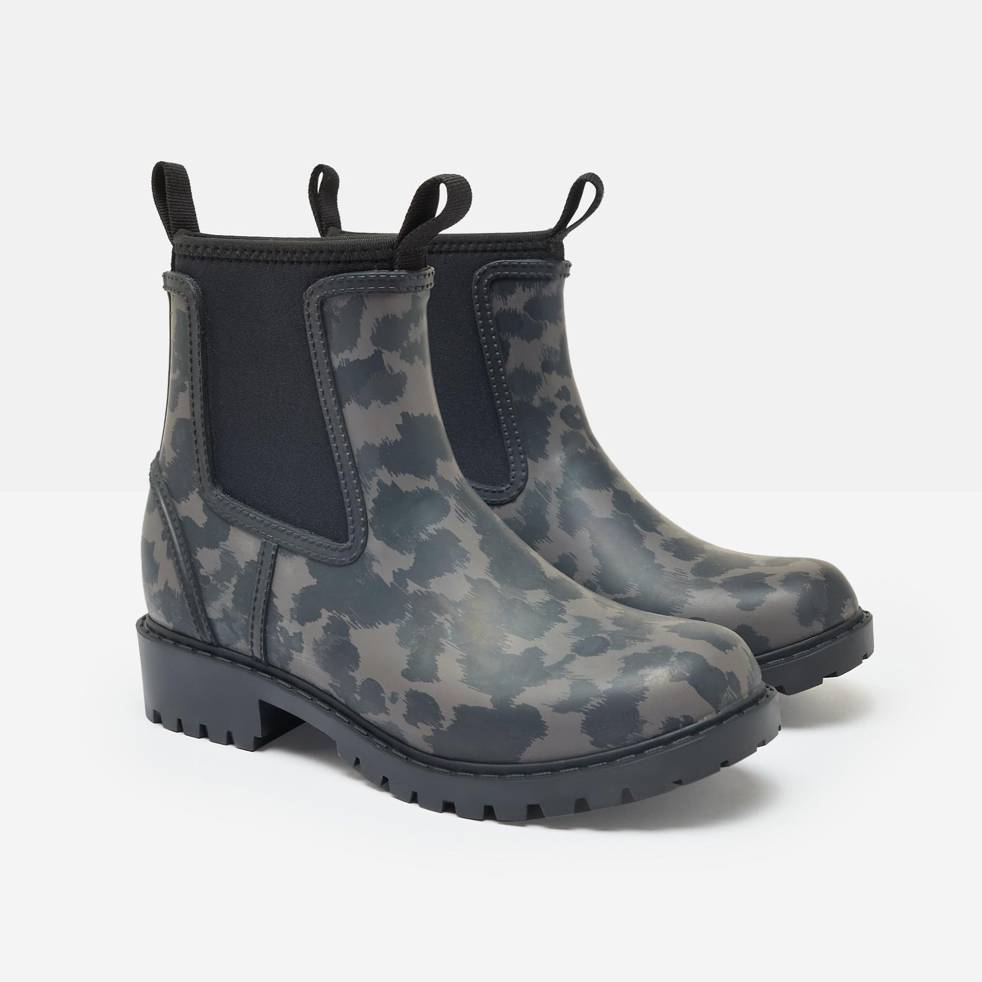 Product image 2 of 7 of Joules Women's Oakfield Short Neoprene-Lined Wellies - Black/Animal