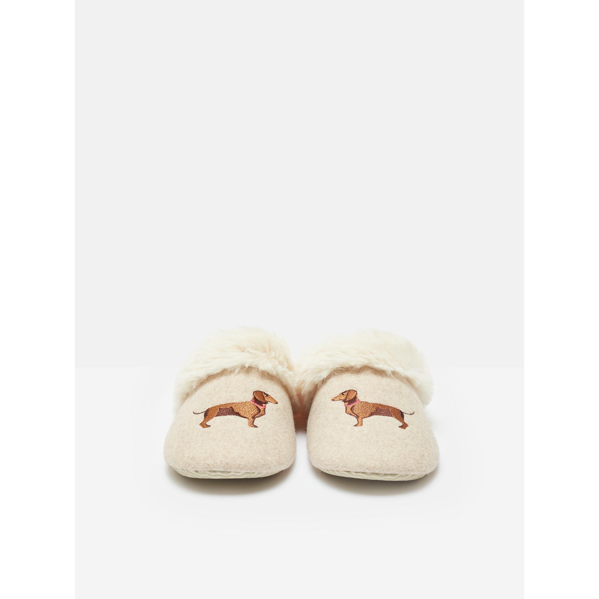 Product image 5 of 7 of Joules Women's Slippet Luxe Embroidered Slippers - Natural Dachshund