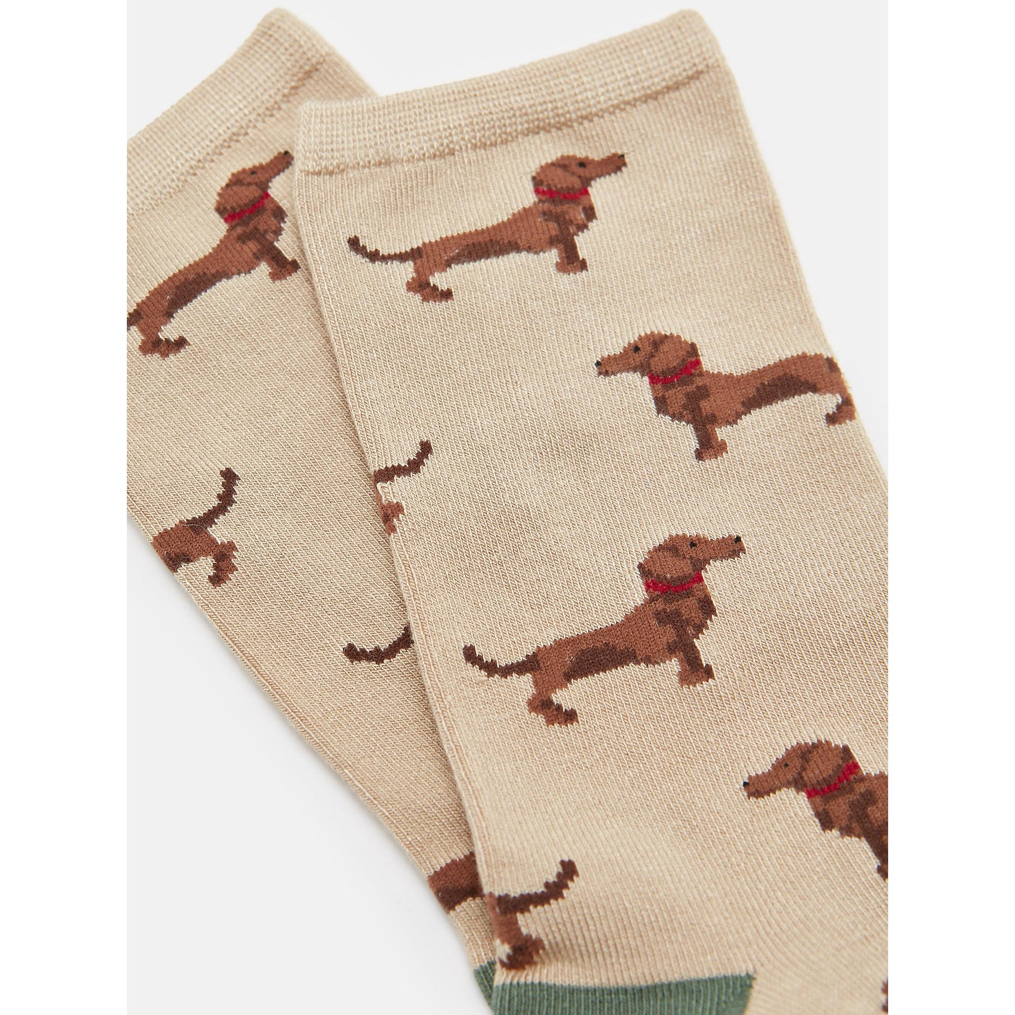 Product image 2 of 3 of Joules Women's Everyday Socks 2 Pack UK 4-8 - Green/Ecru