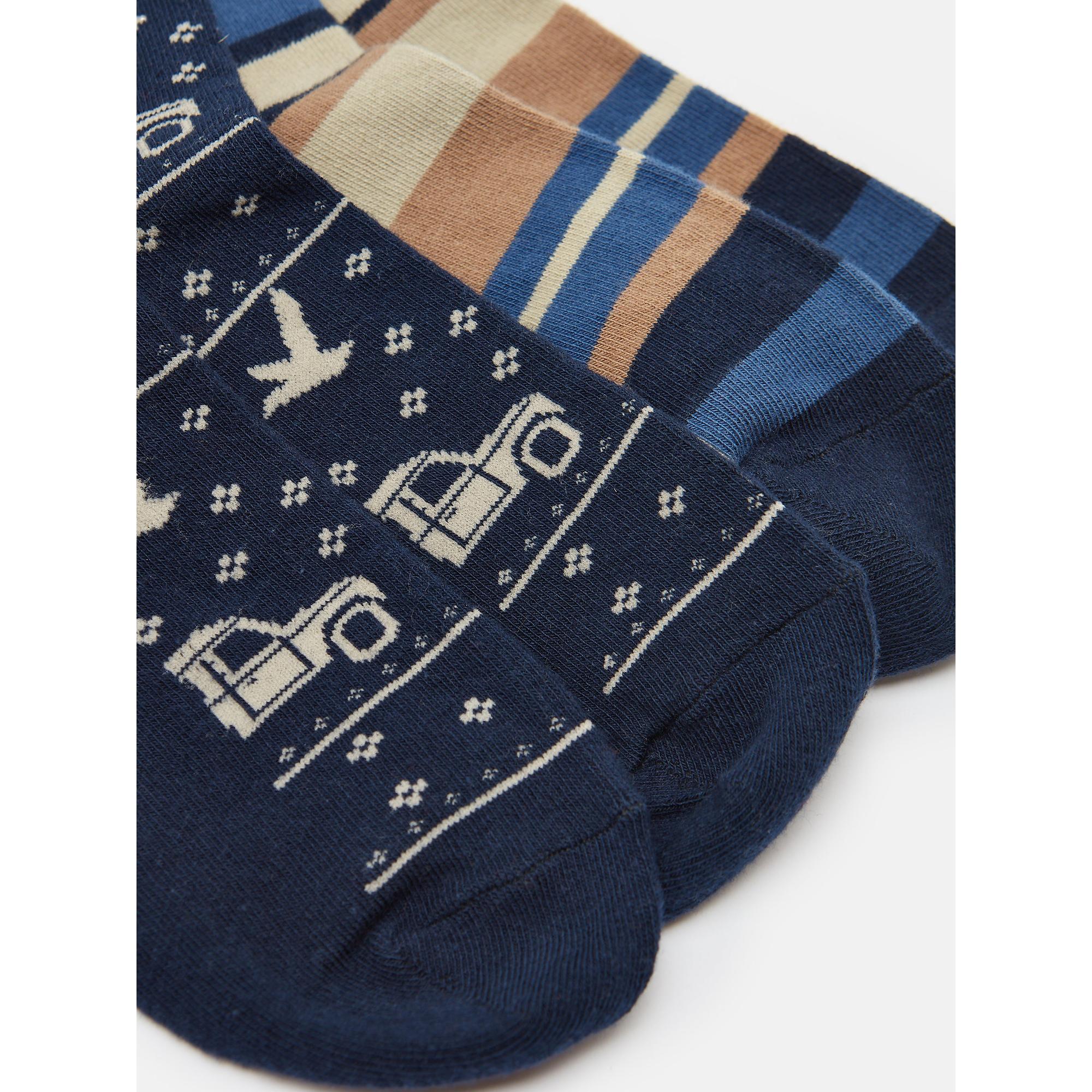 Product image 5 of 5 of Joules Men's Kingsbury Socks 2 Pack UK 7-12 - Navy/Oatmeal
