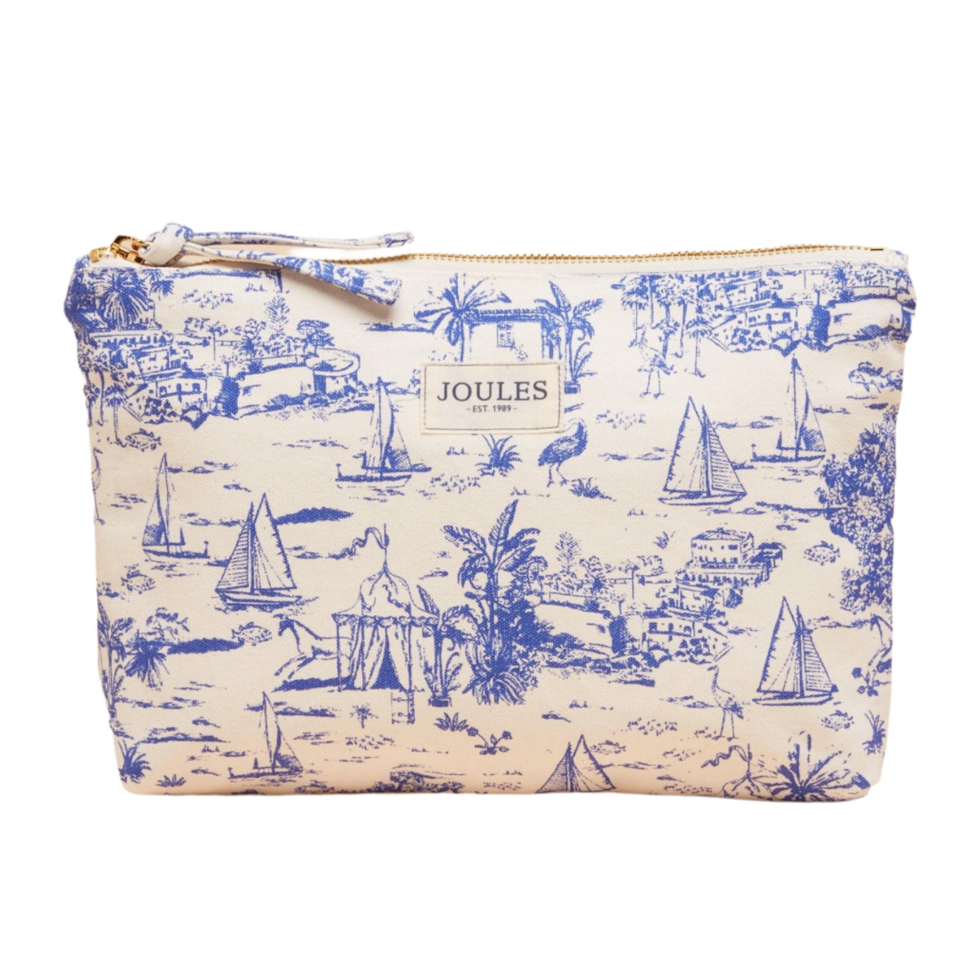 Product image 1 of 5 of Joules Women's Carrywell Zip Pouch - Blue Toile