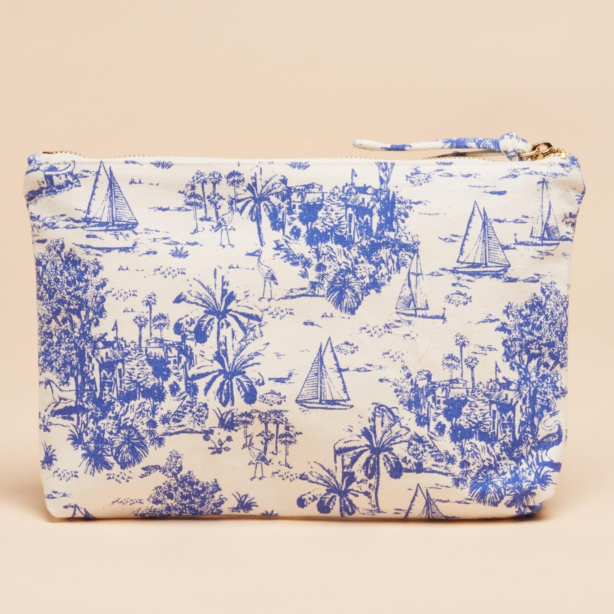 Product image 3 of 5 of Joules Women's Carrywell Zip Pouch - Blue Toile