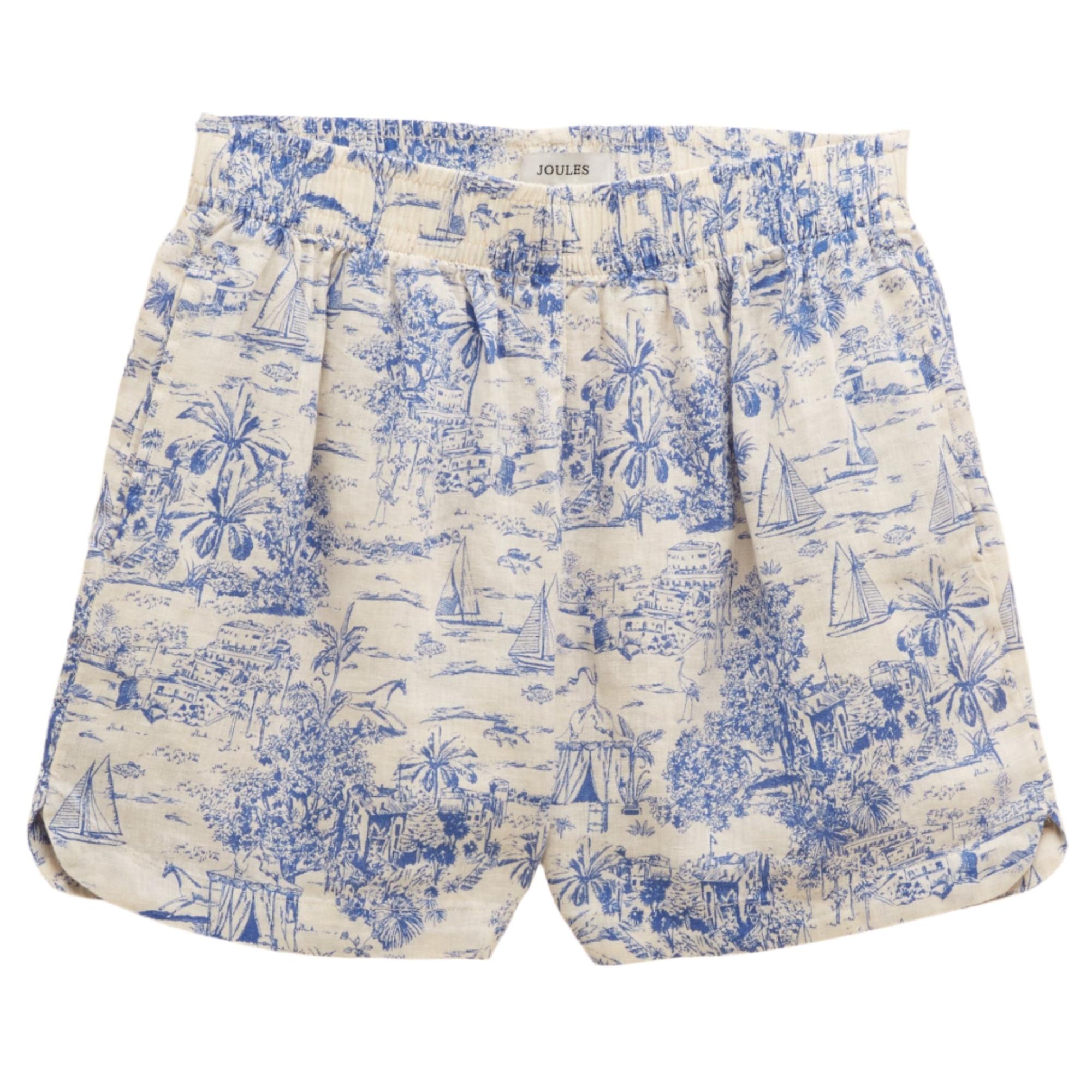 Product image 1 of 7 of Joules Women's Linen Shorts - Blue Toile