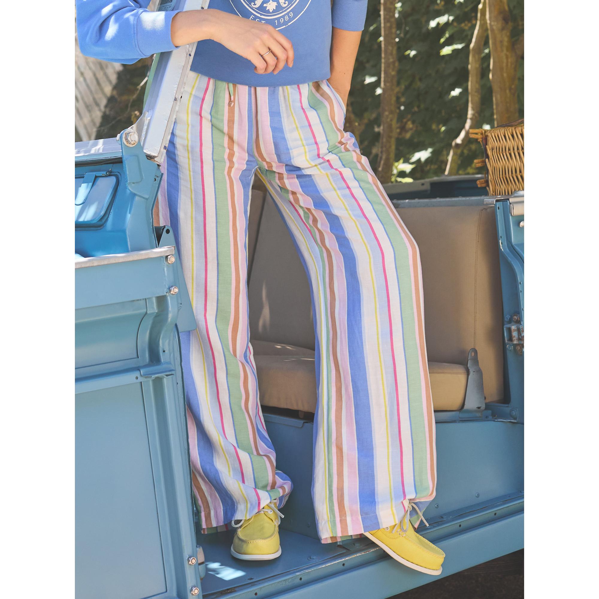 Product image 4 of 12 of Joules Women's Linen Trousers - Multi Stripe