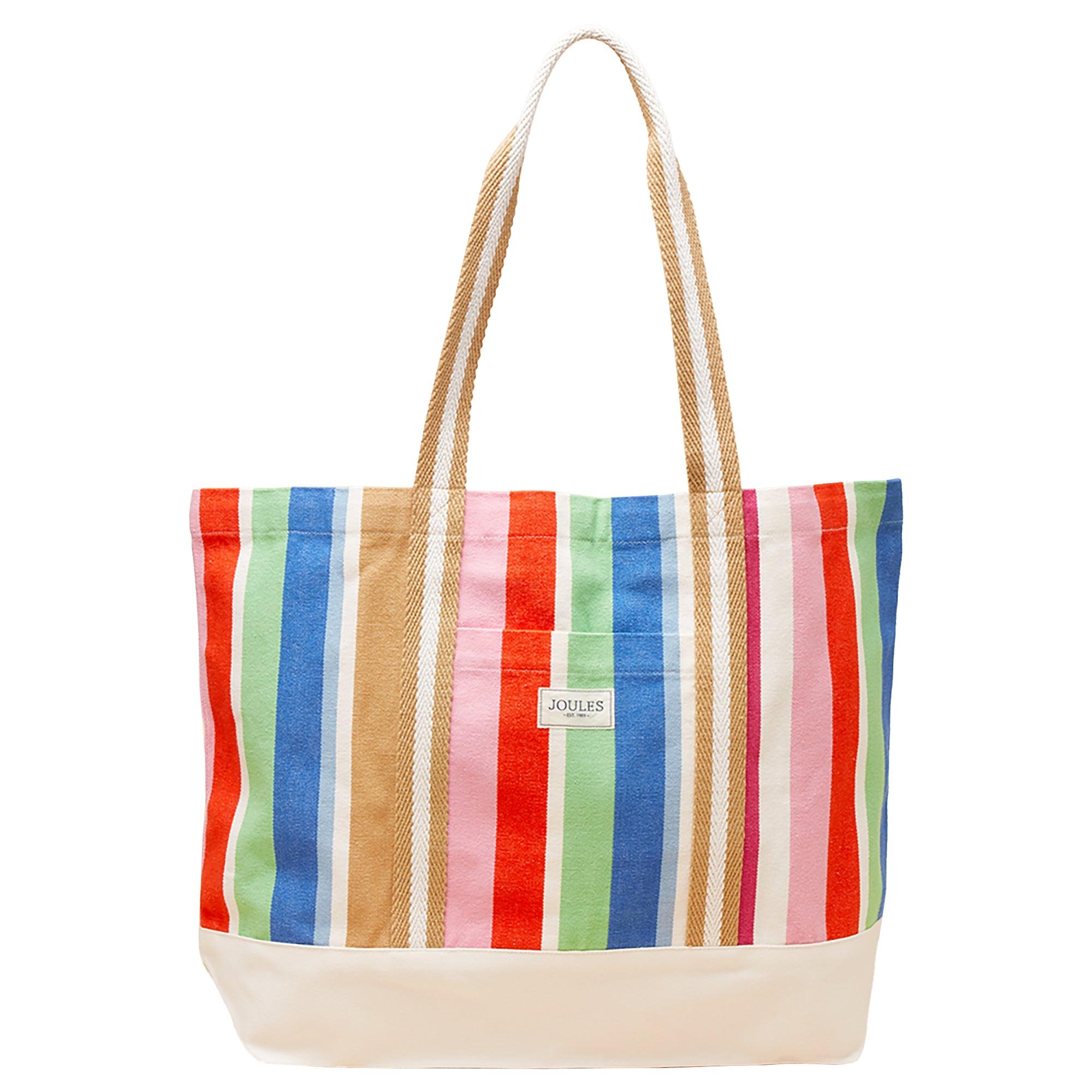 Product image 1 of 8 of Joules Women's Promenade Canvas Tote Bag - Multi Stripe