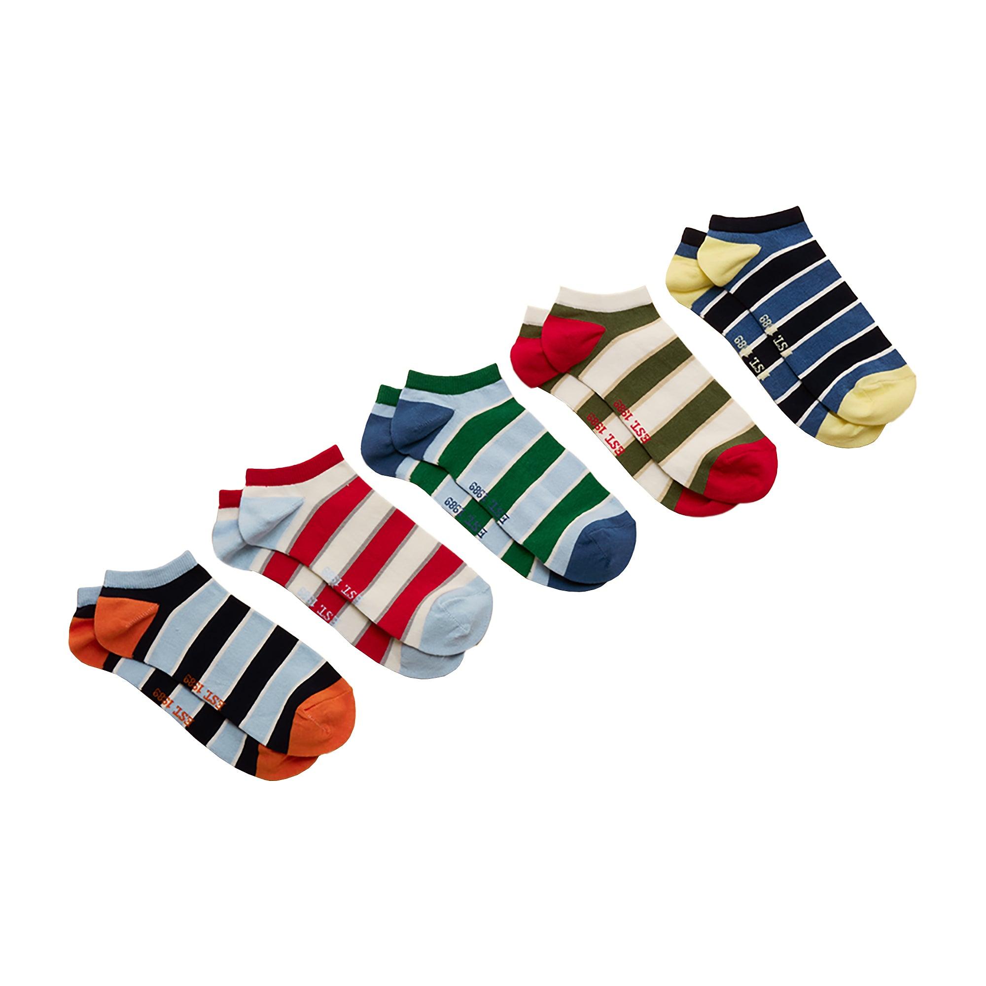 Product image 1 of 3 of Joules Men's Rilla 5 Pack Trainer Socks - Multi Bright