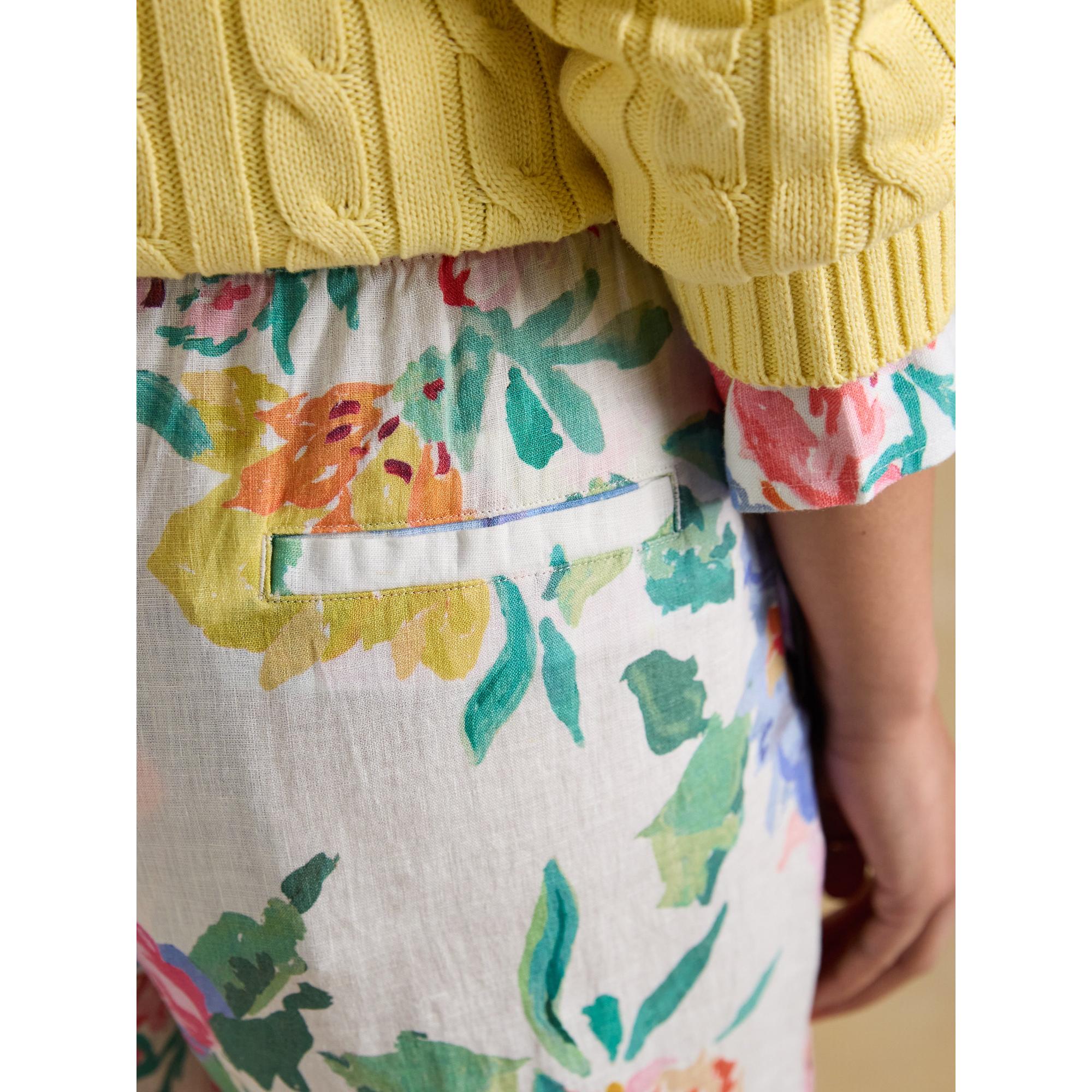 Product image 8 of 8 of Joules Women's Relaxed Wide Leg Trousers with Linen - Multi Floral