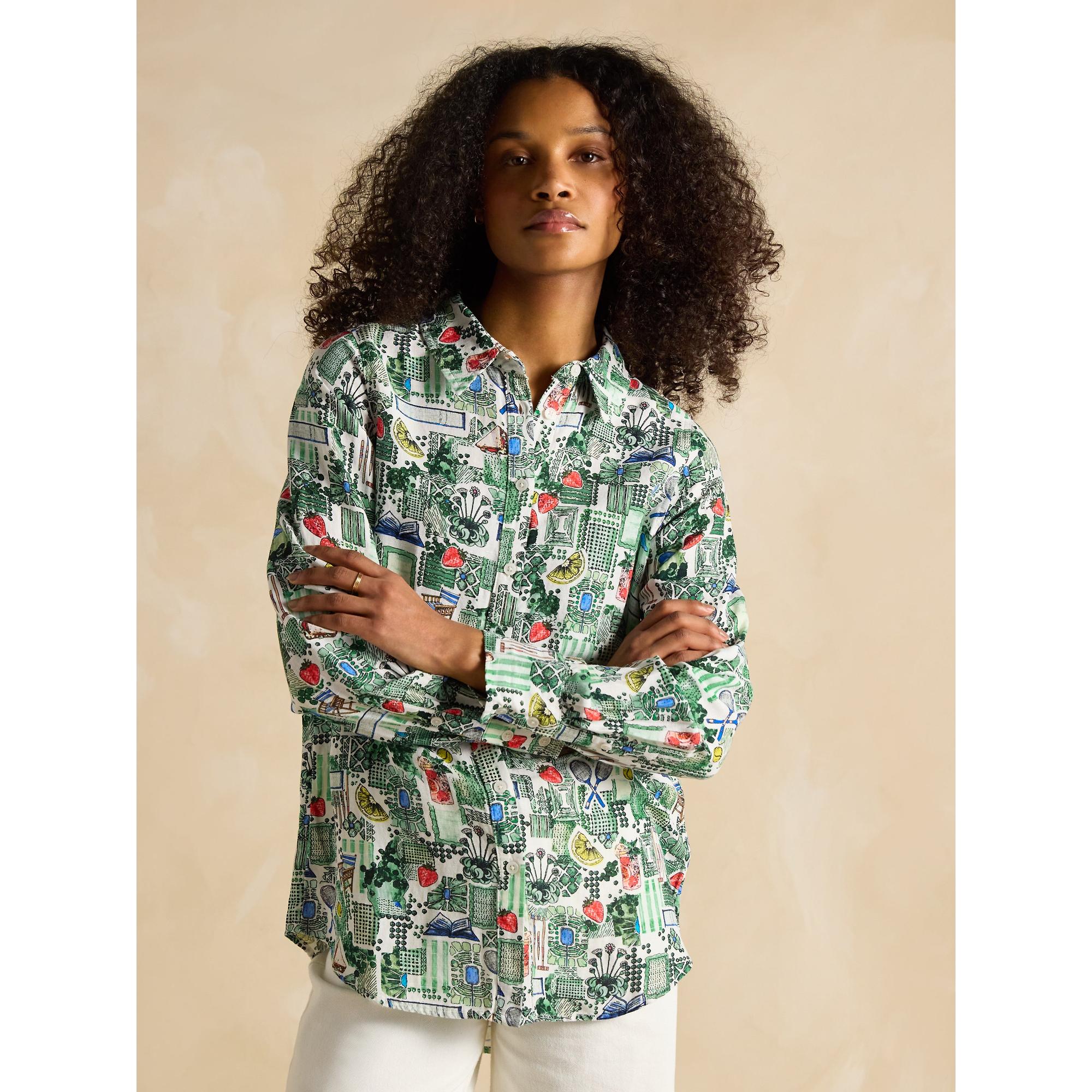 Product image 2 of 8 of Joules Women's Maeva 100% Linen Shirt - Tennis Print