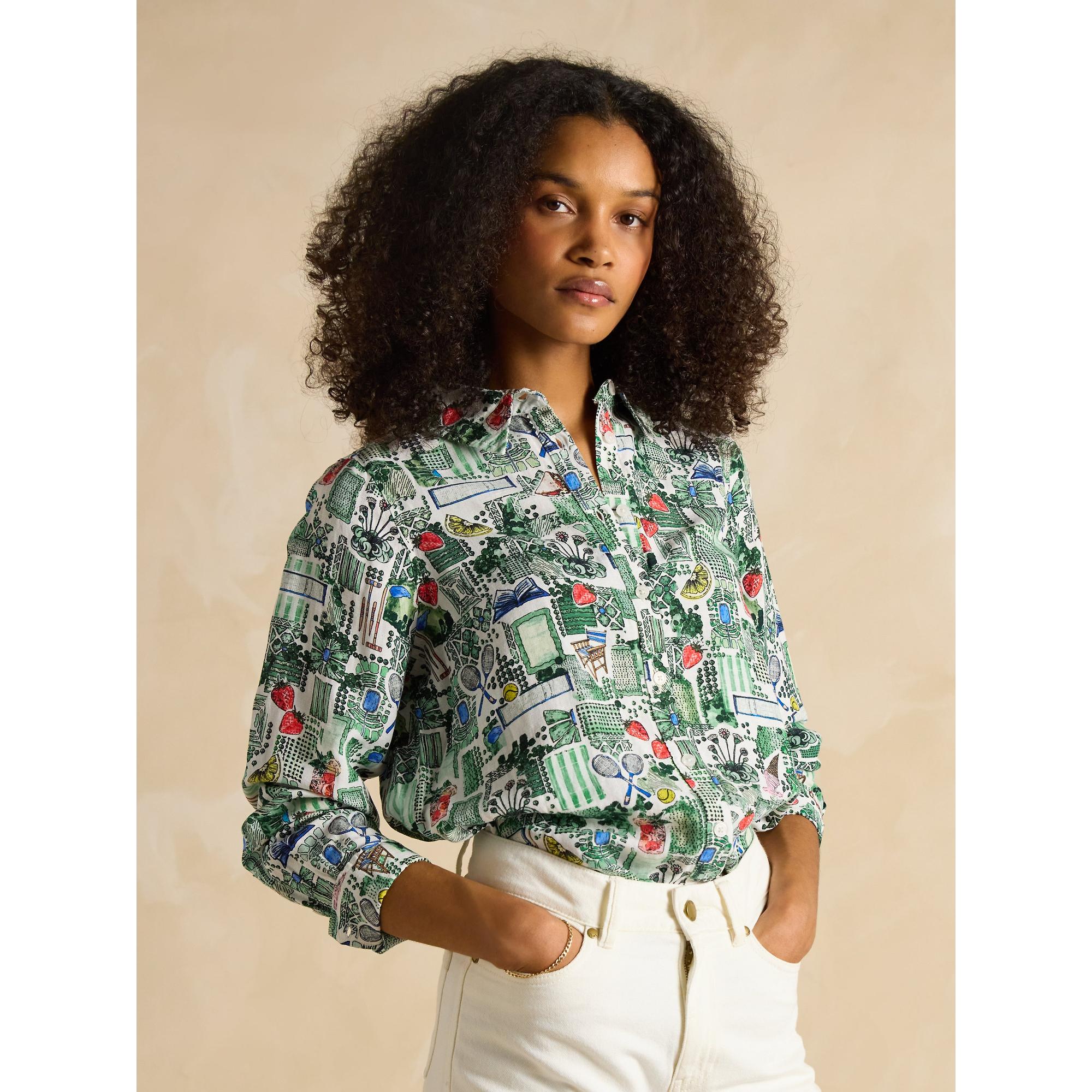 Product image 4 of 8 of Joules Women's Maeva 100% Linen Shirt - Tennis Print