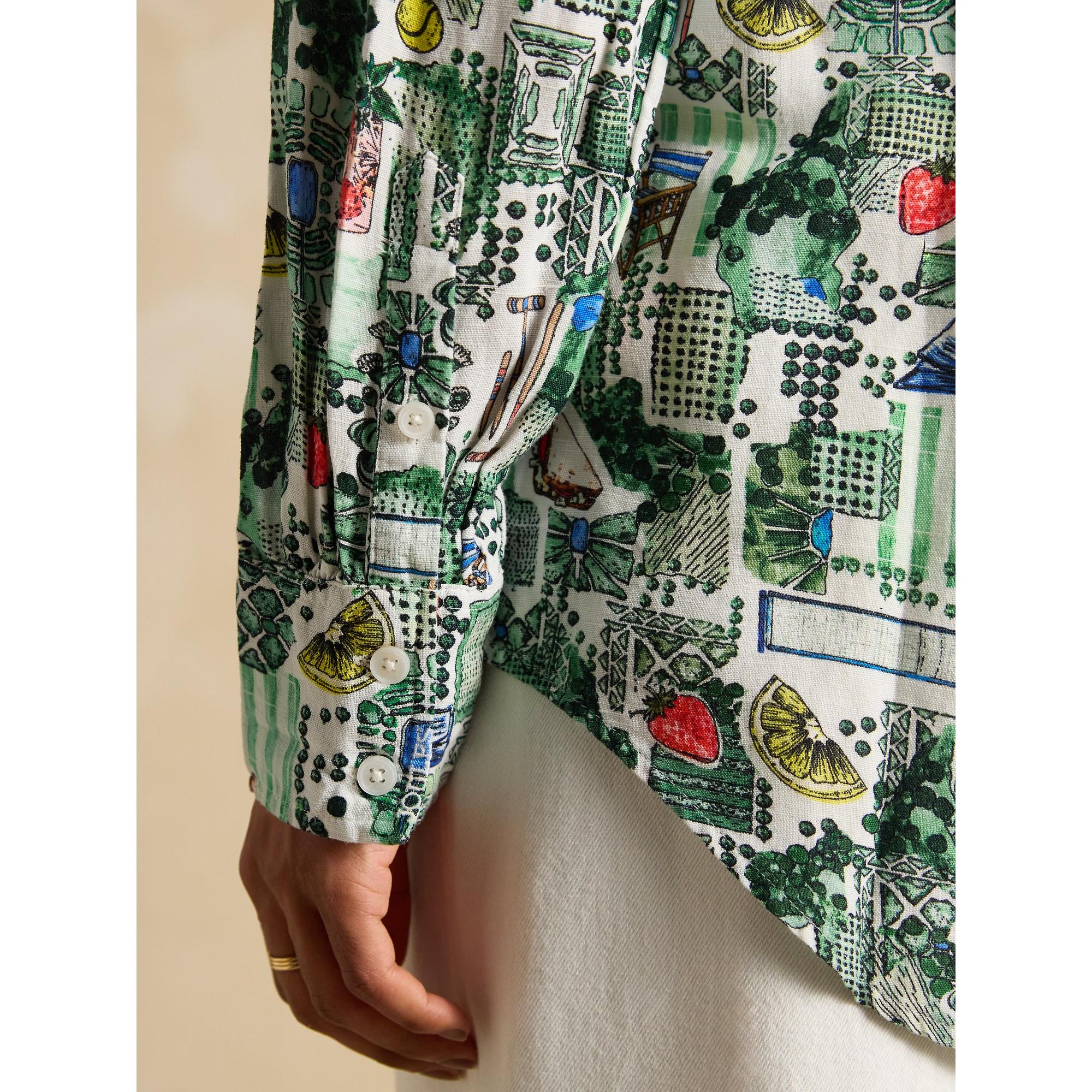 Product image 8 of 8 of Joules Women's Maeva 100% Linen Shirt - Tennis Print